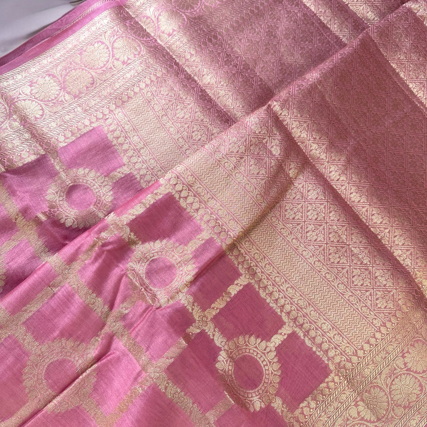 Pink Chanderi cotton silk