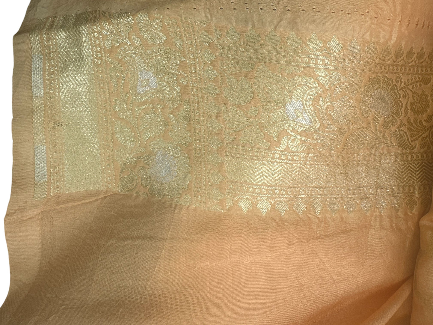 Light orange Katan by Katan pure silk saree