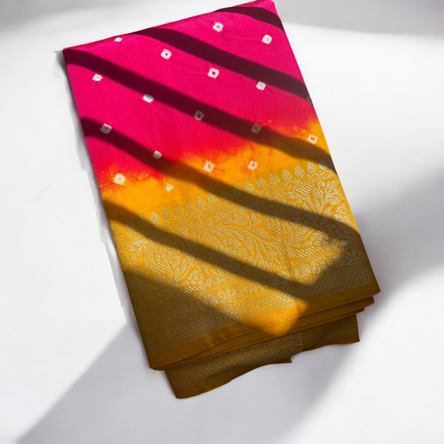 Yellow - red warm soft saree