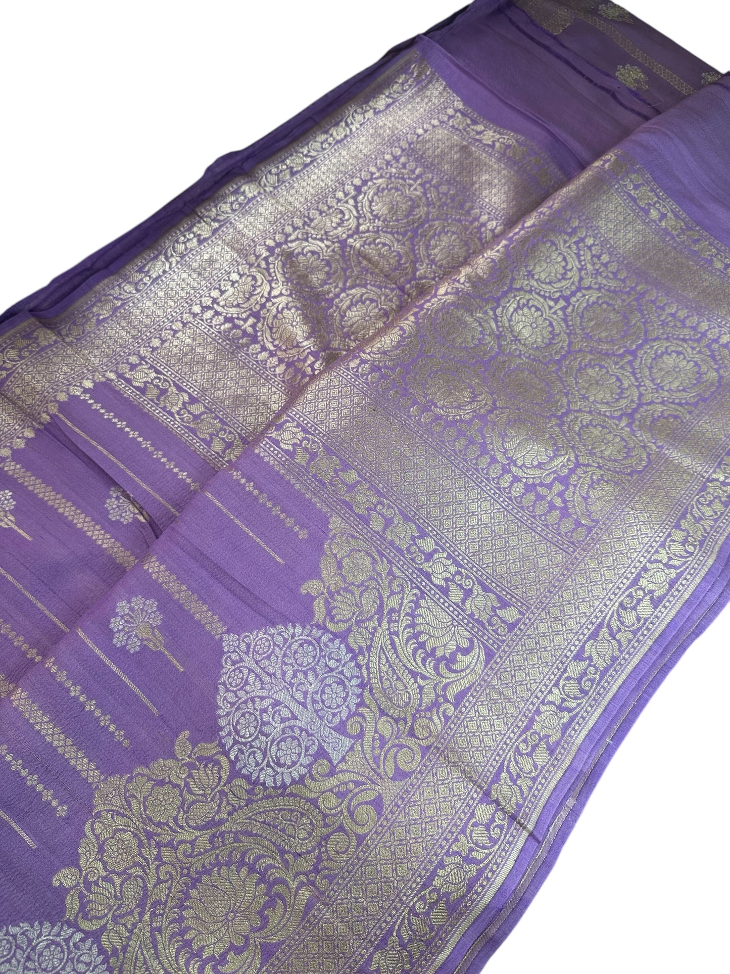 Lavender pure tussar silk saree