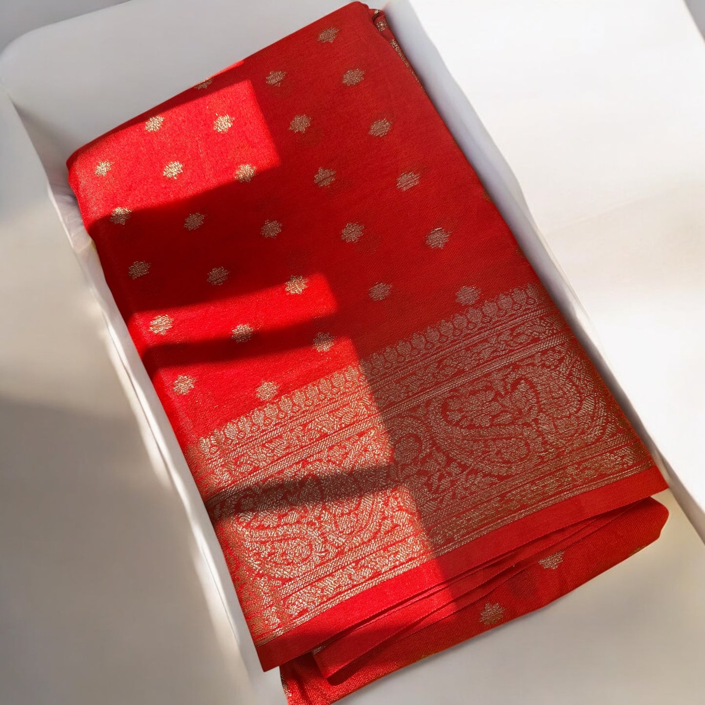 Orange netra crepe saree