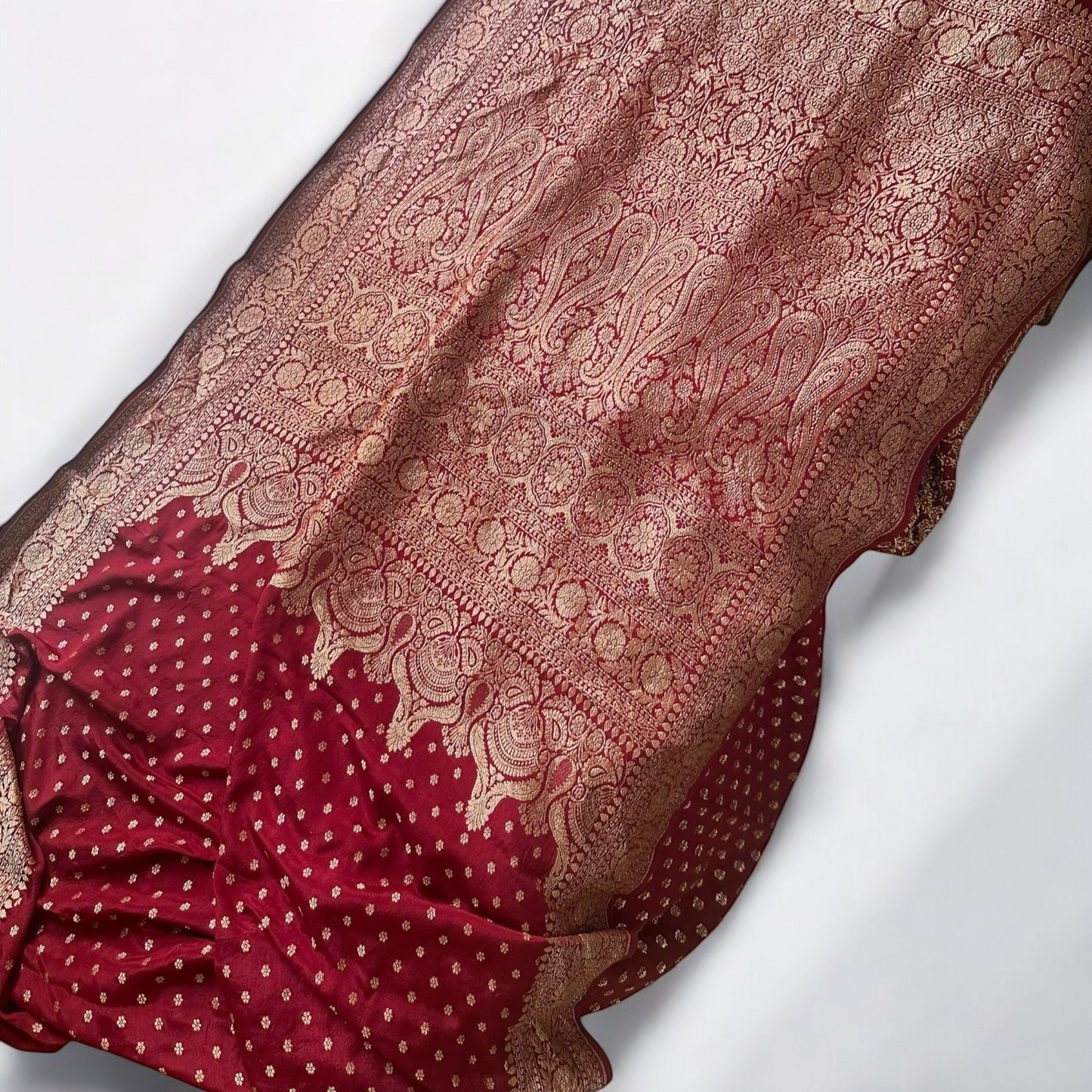 Maroon pure crepe silk saree