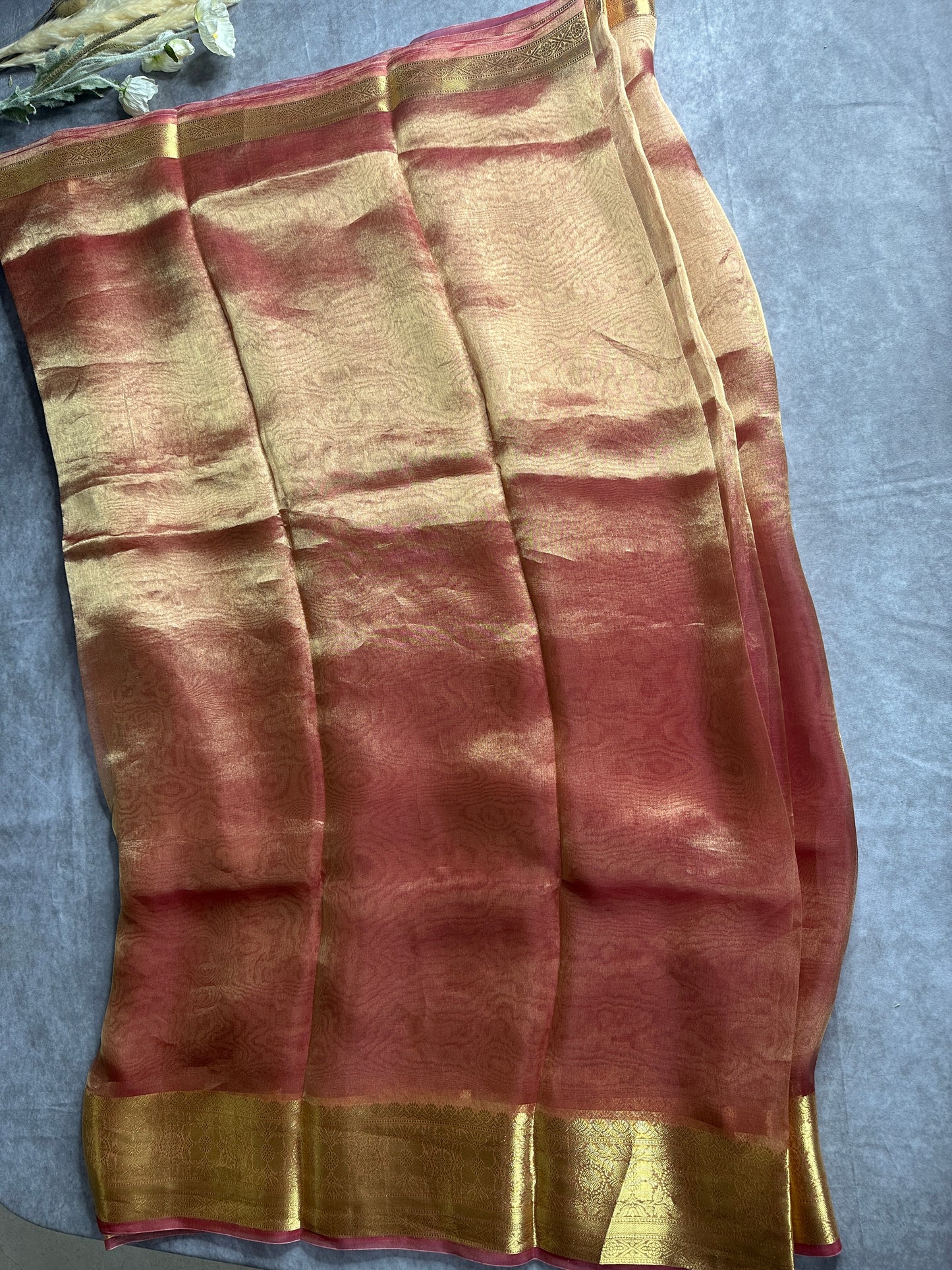 jhanvi kapoor Pink pure tissue organza