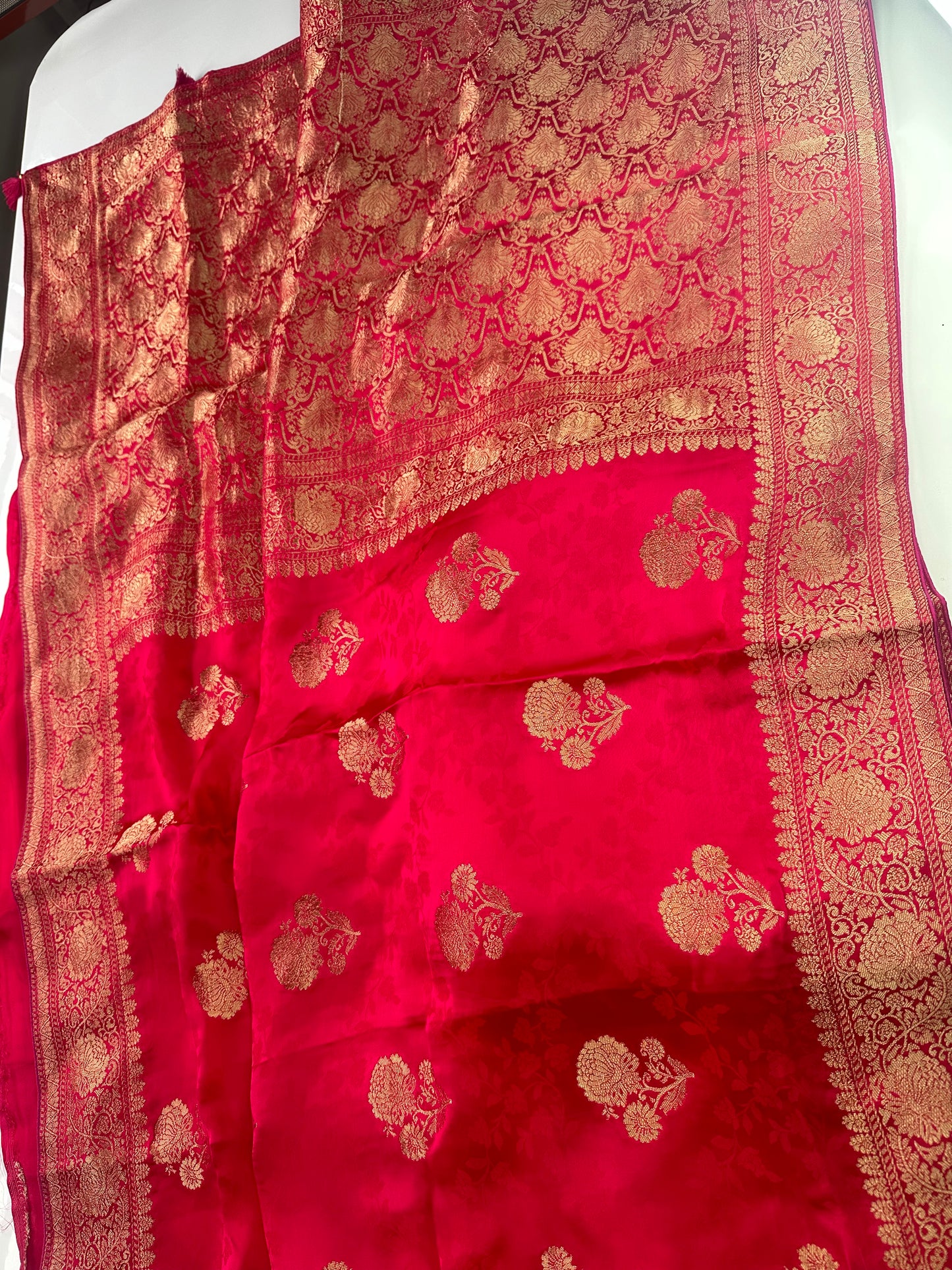 Rani pink mashru satin saree