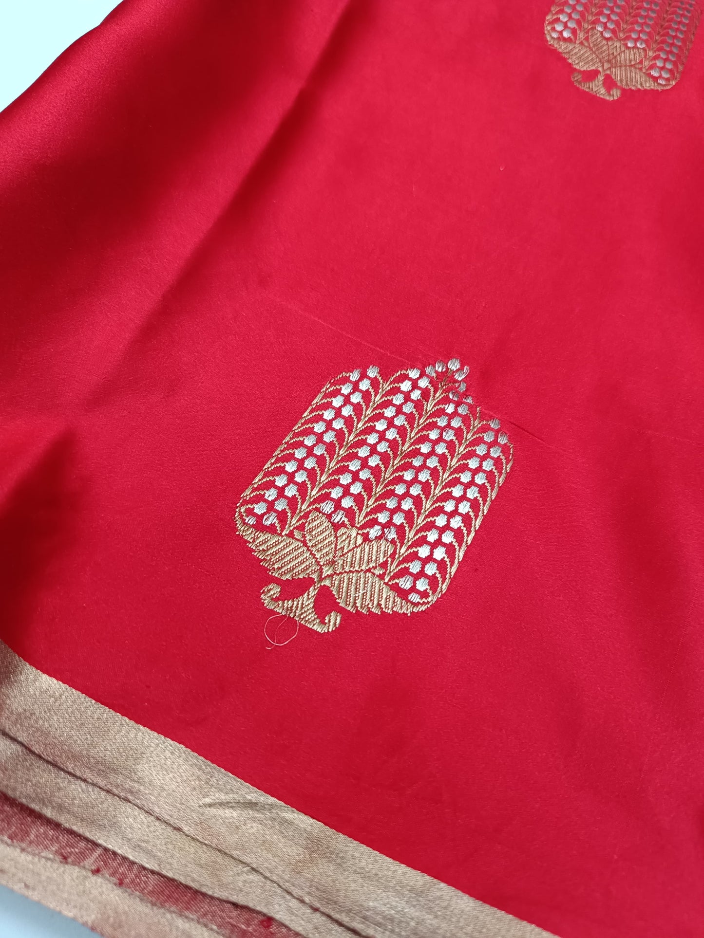 Red mashru silk saree- pre order