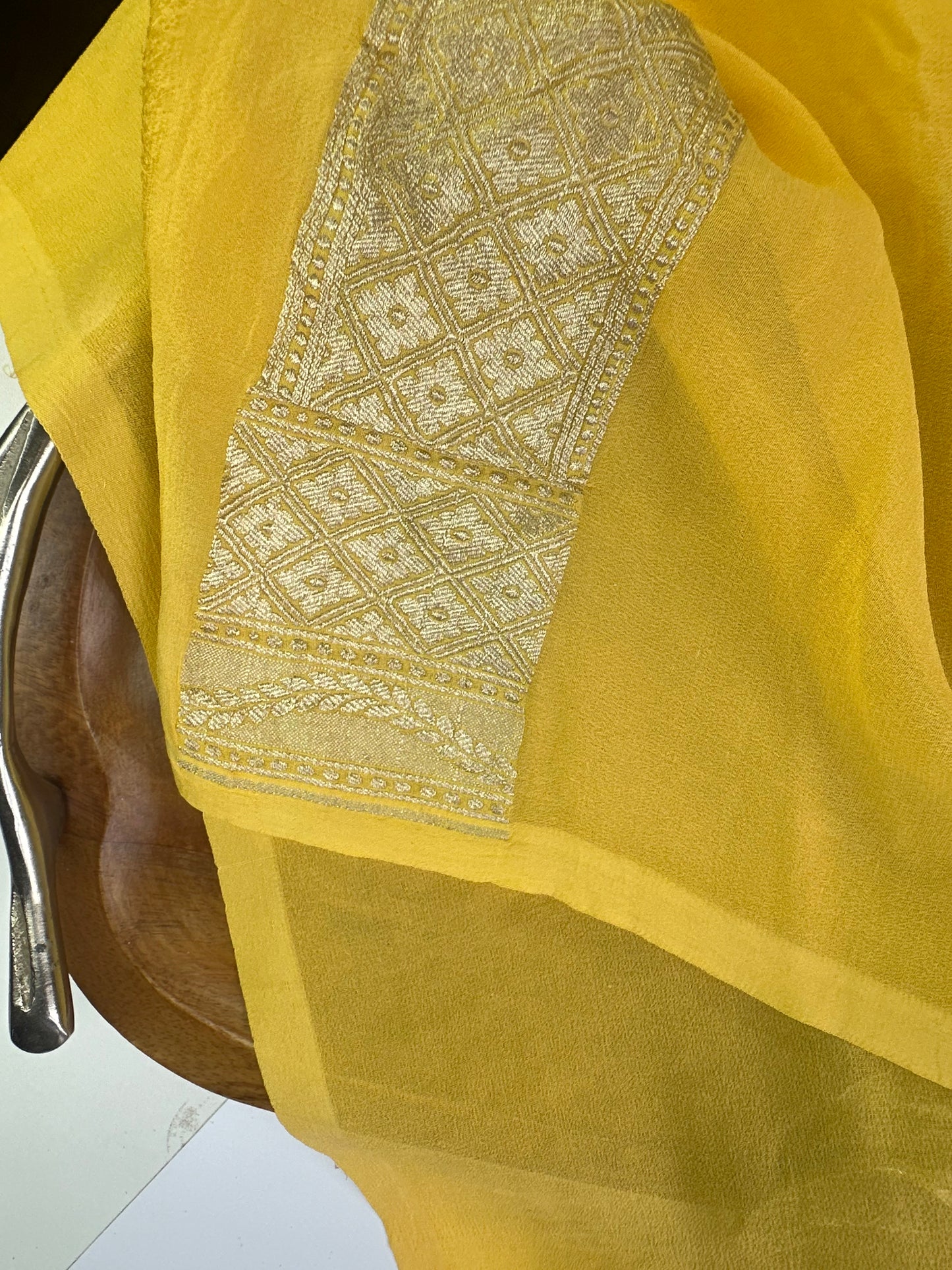 YELLOW PURE GEORGETTE SAREE