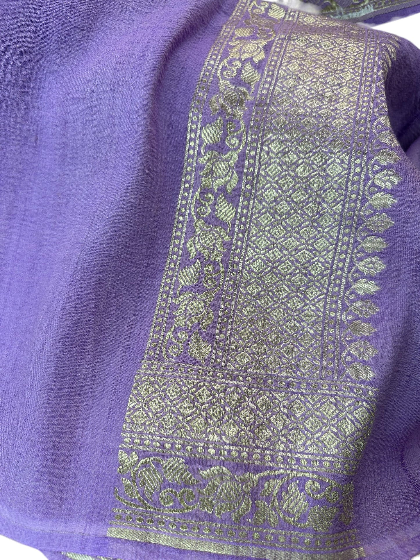 Lavender pure tussar silk saree