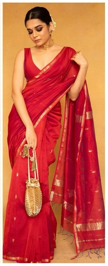 Red Star handloom silk saree