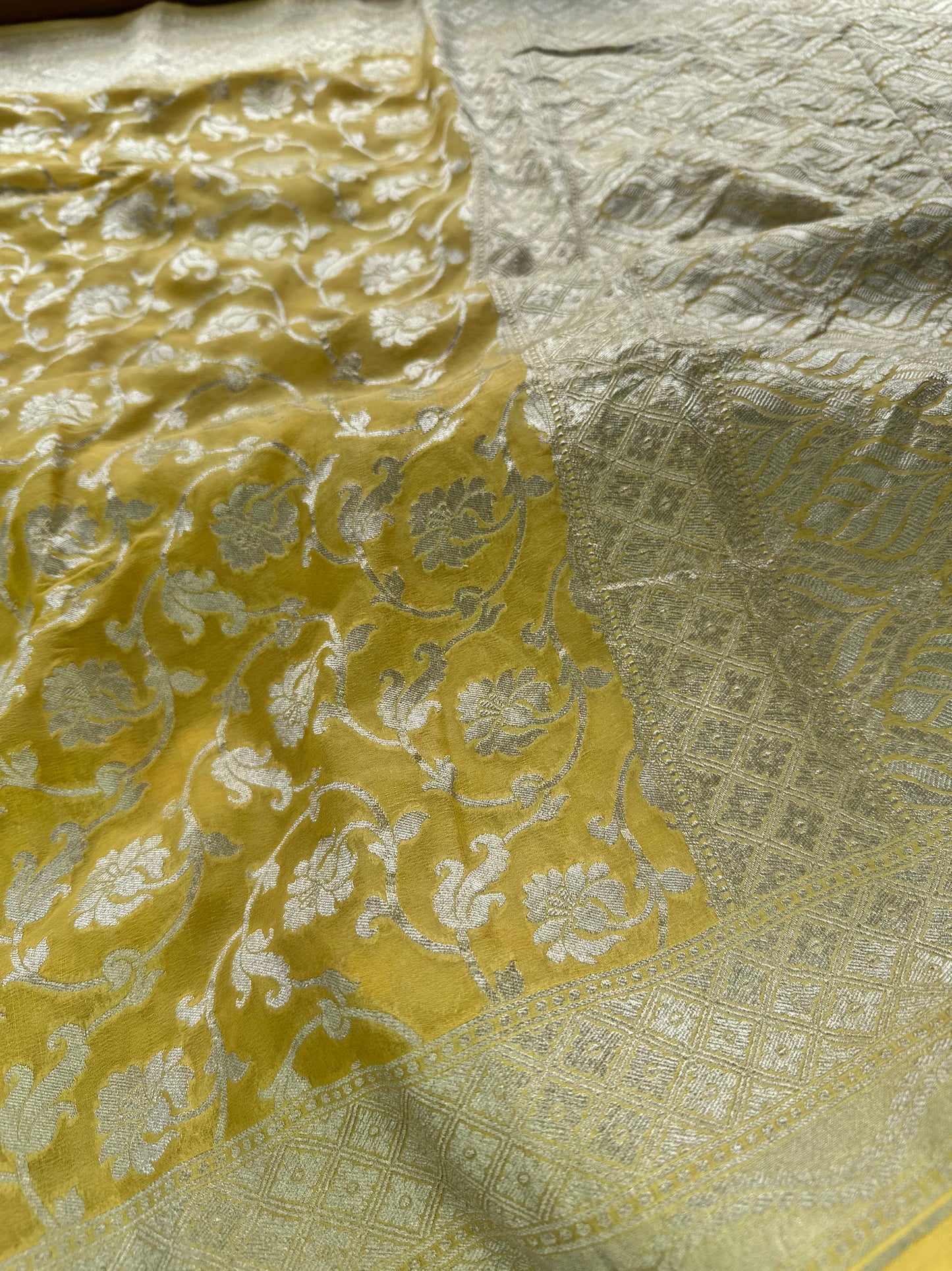 YELLOW PURE GEORGETTE SAREE