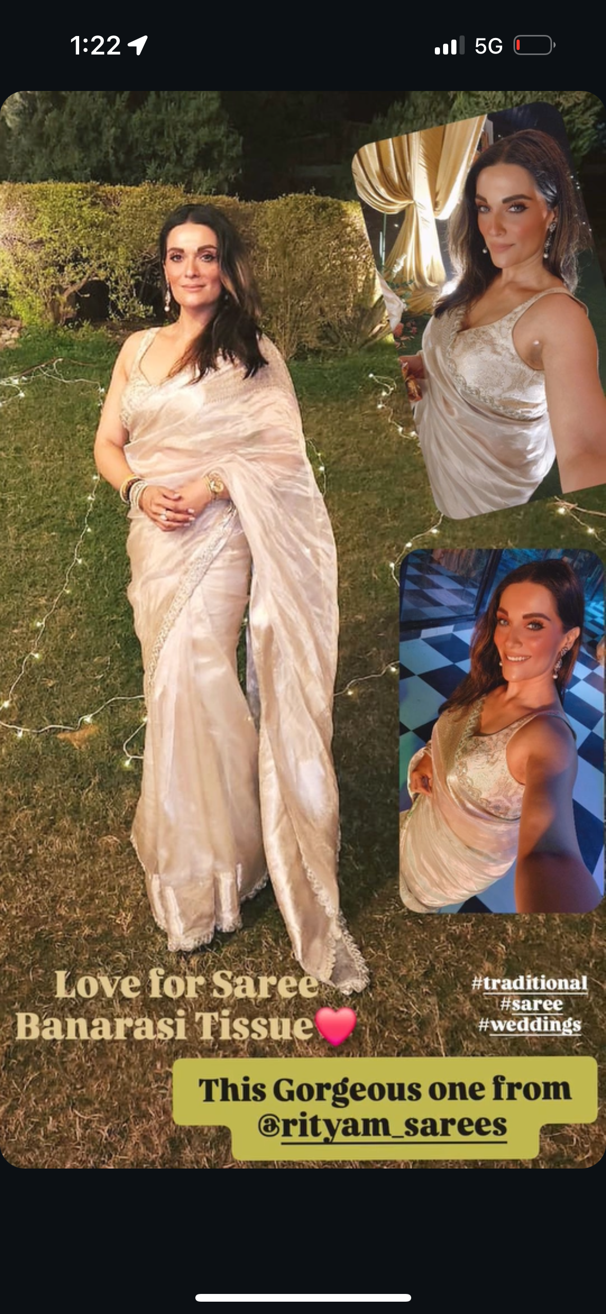 Shraddha kapoor tissue saree with lace