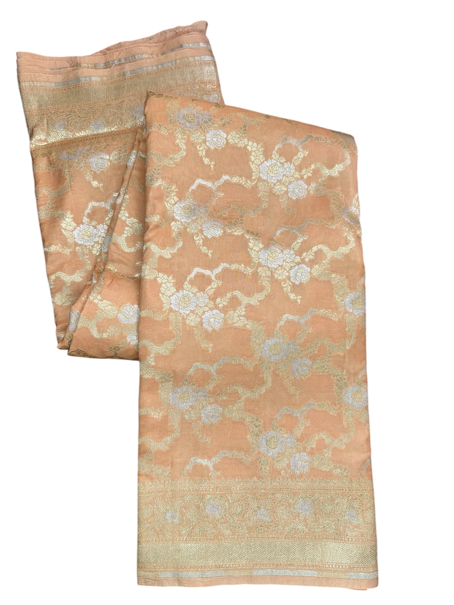 Light orange Katan by Katan pure silk saree