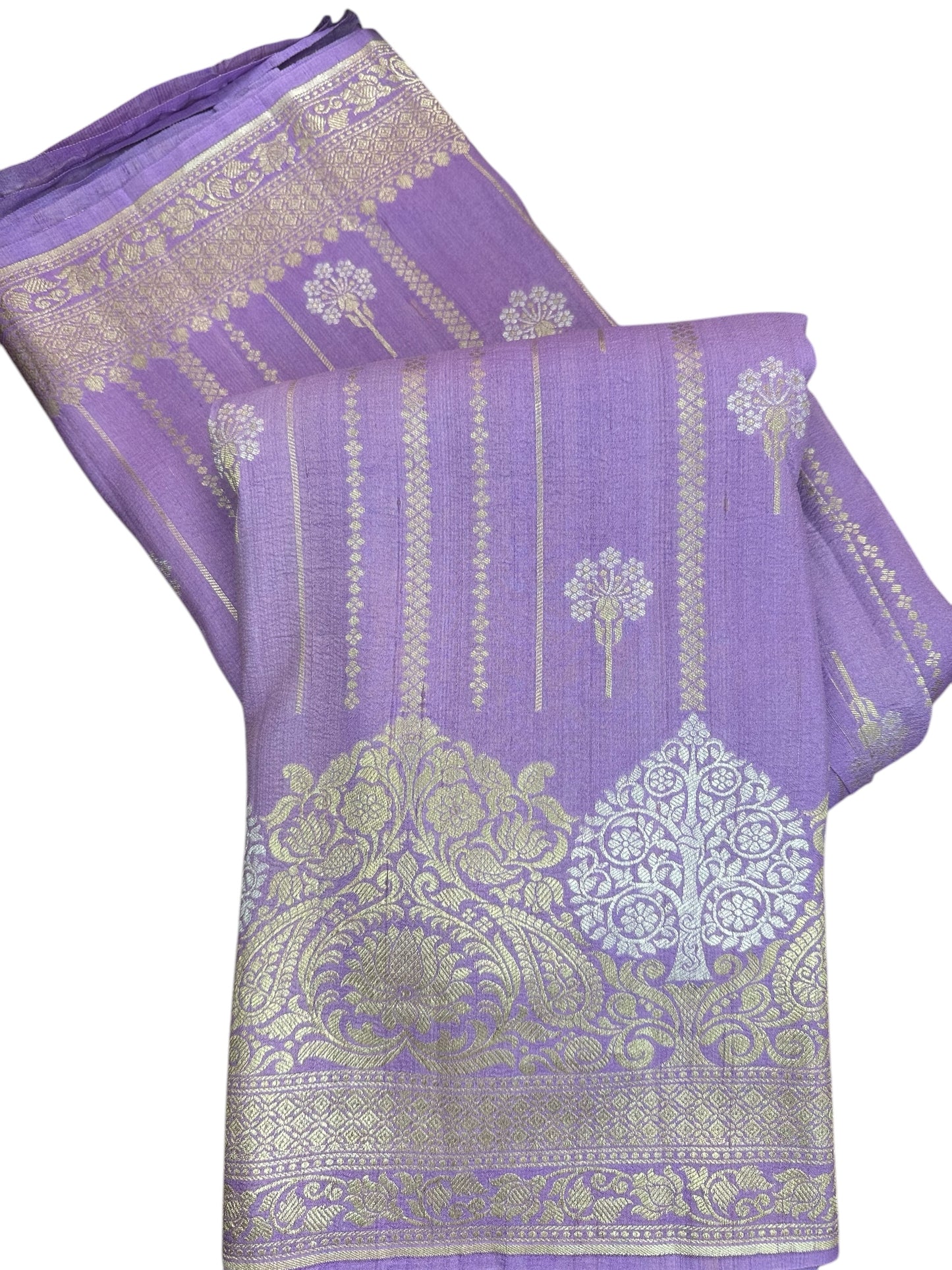 Lavender pure tussar silk saree