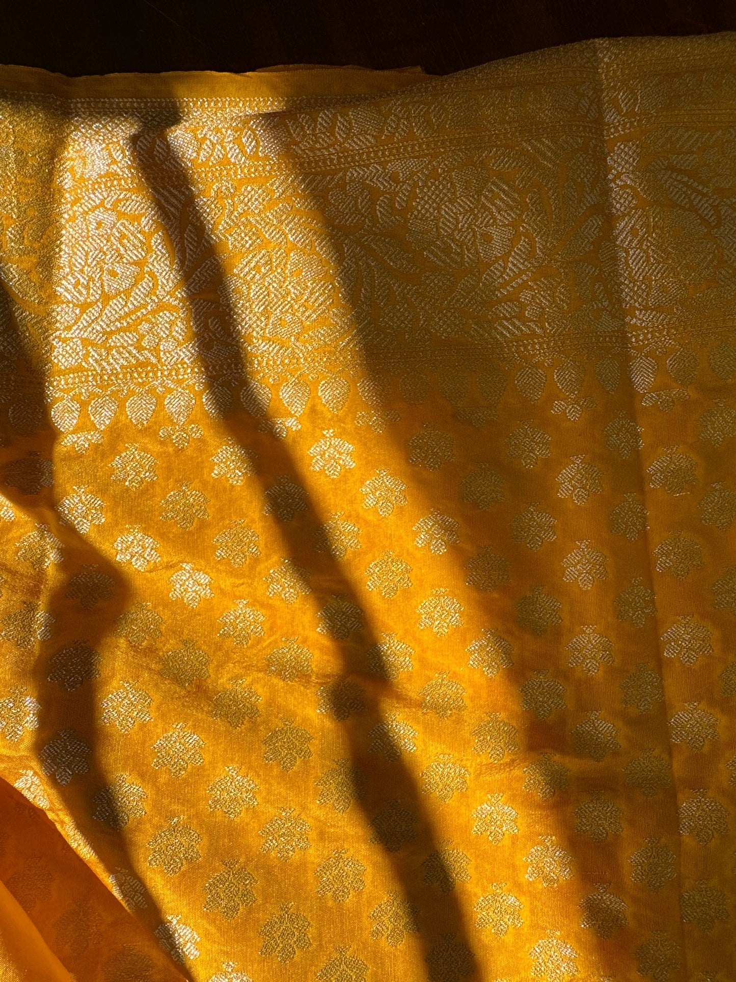 Yellow - red warm soft saree
