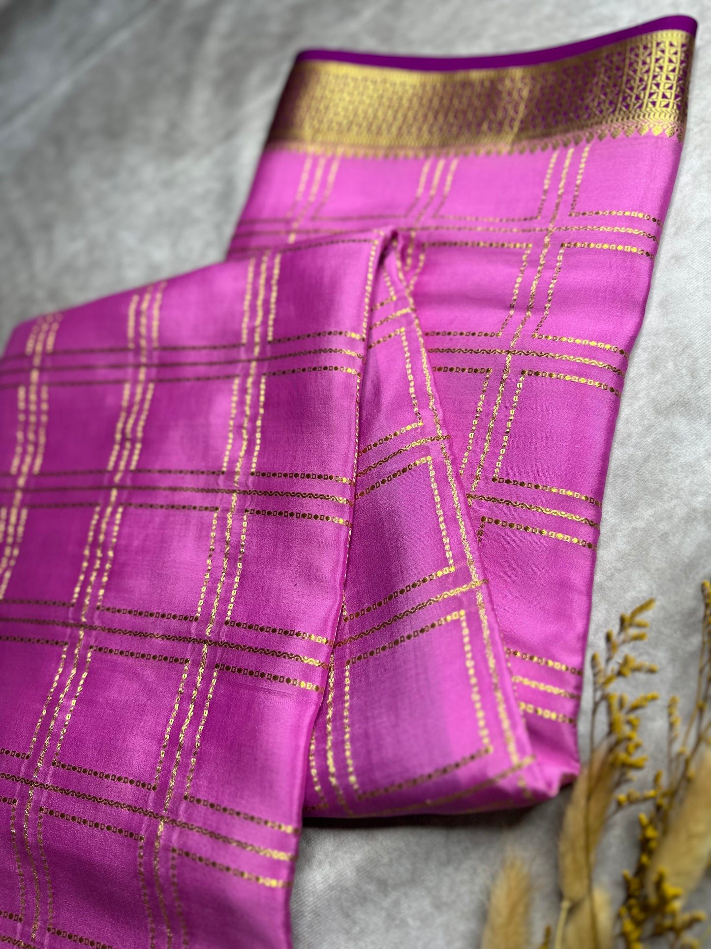 pink- magenta box pure crepe silk saree