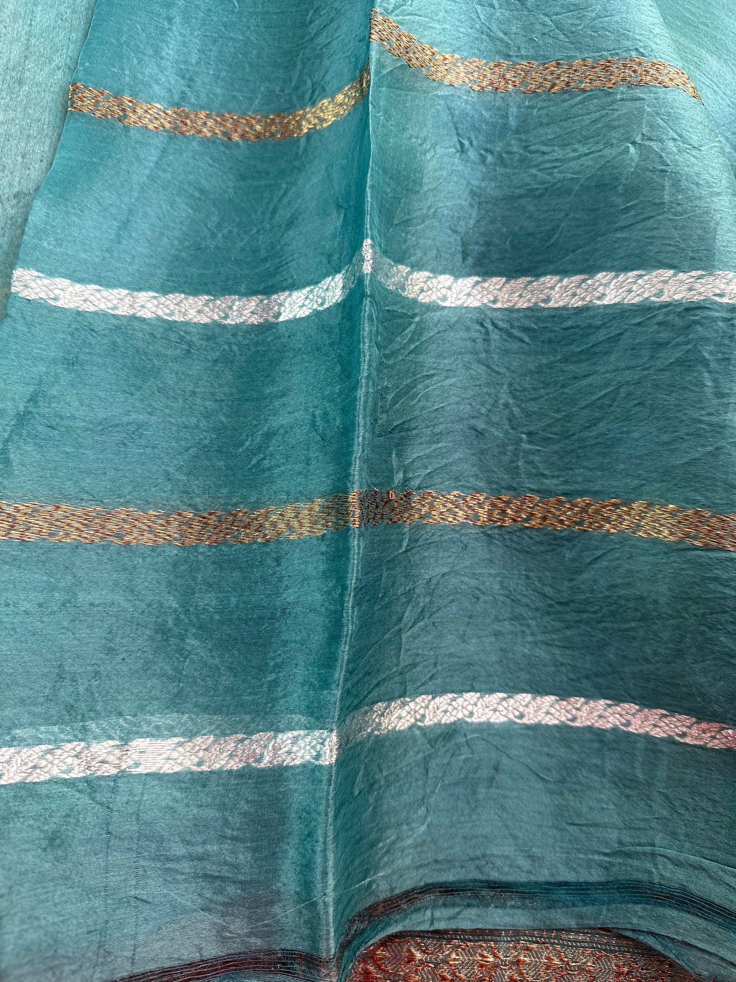 Rama green 0-100 Organza saree
