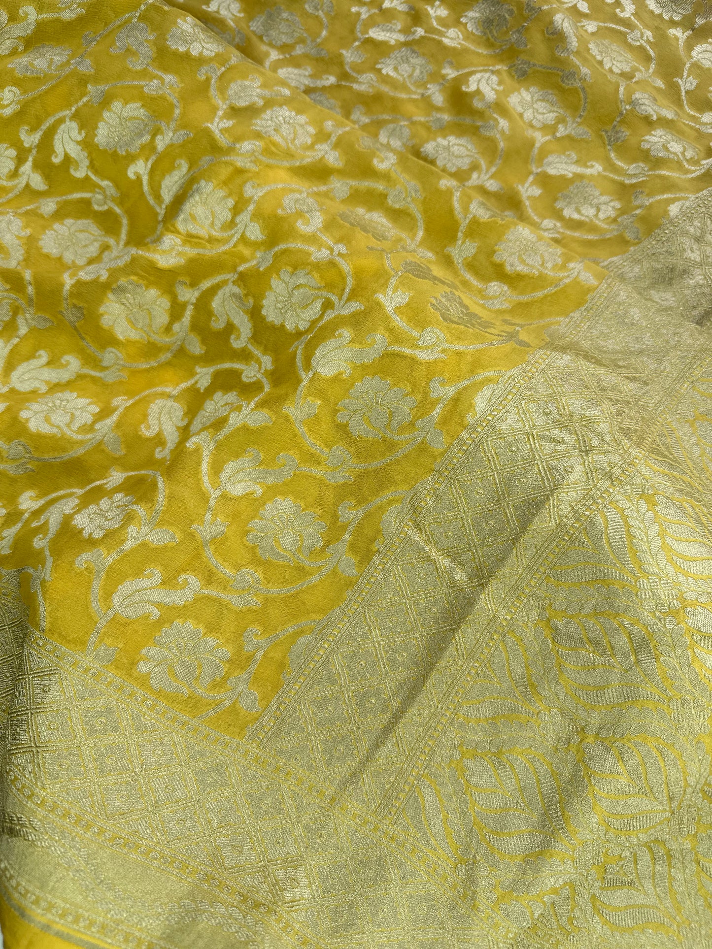 YELLOW PURE GEORGETTE SAREE