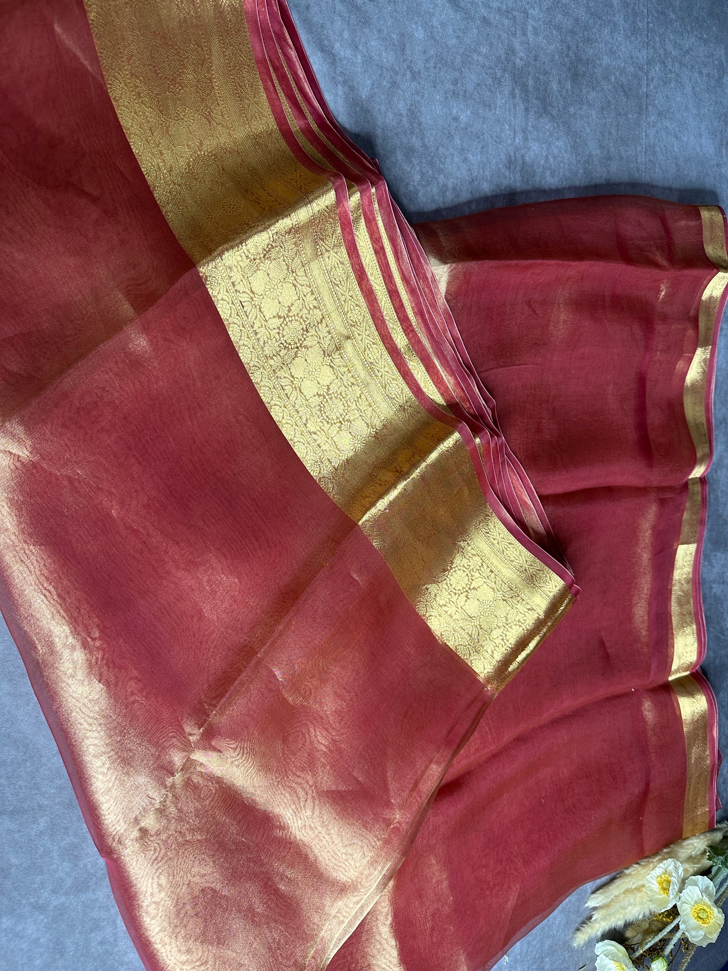 jhanvi kapoor Pink pure tissue organza