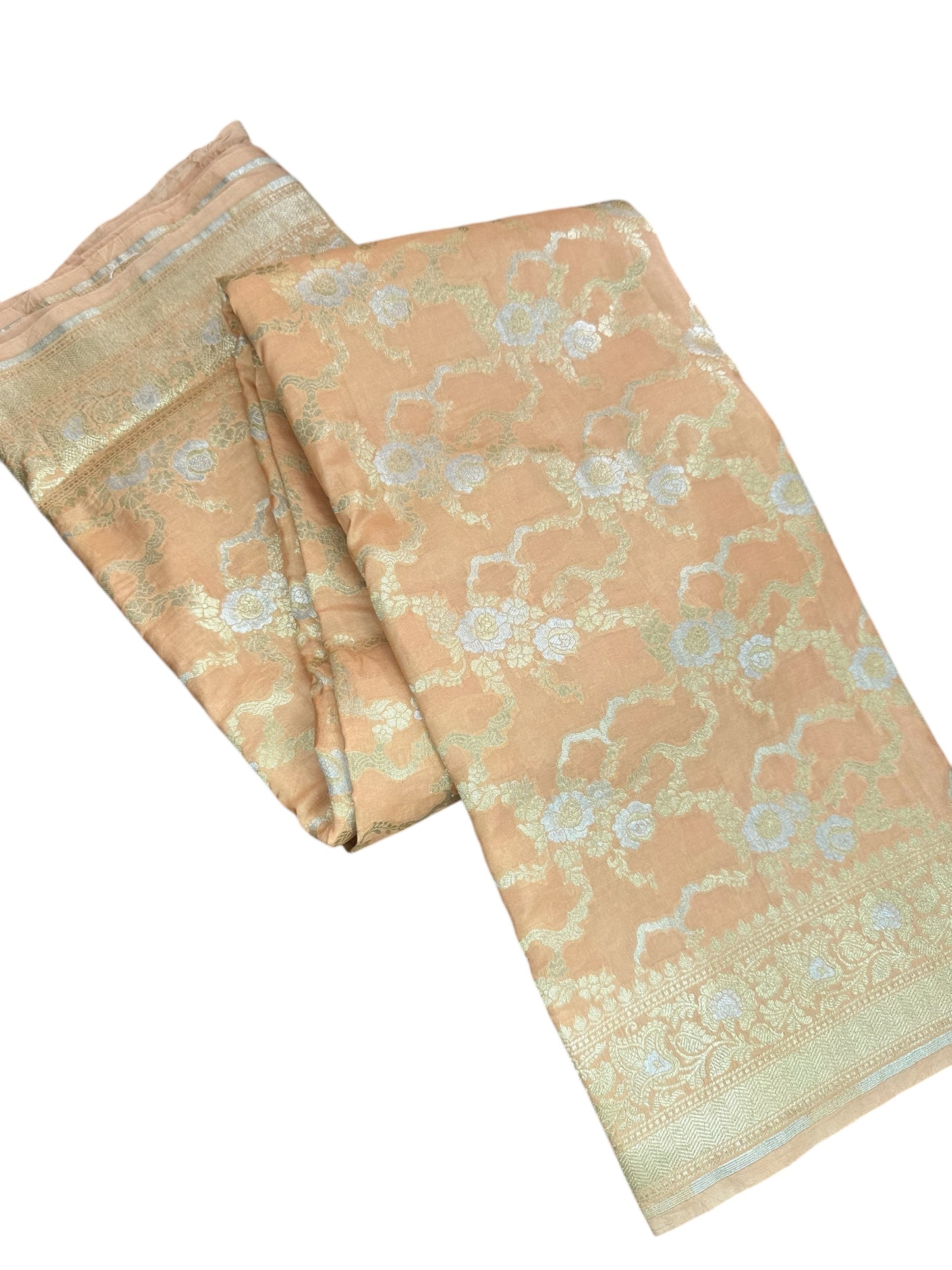 Light orange Katan by Katan pure silk saree