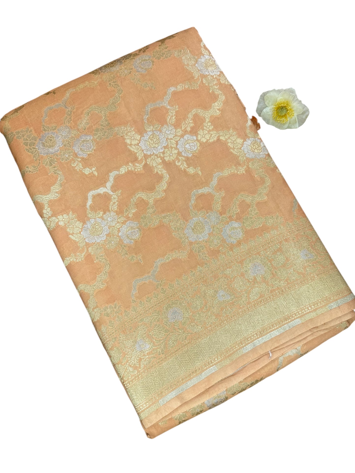 Light orange Katan by Katan pure silk saree