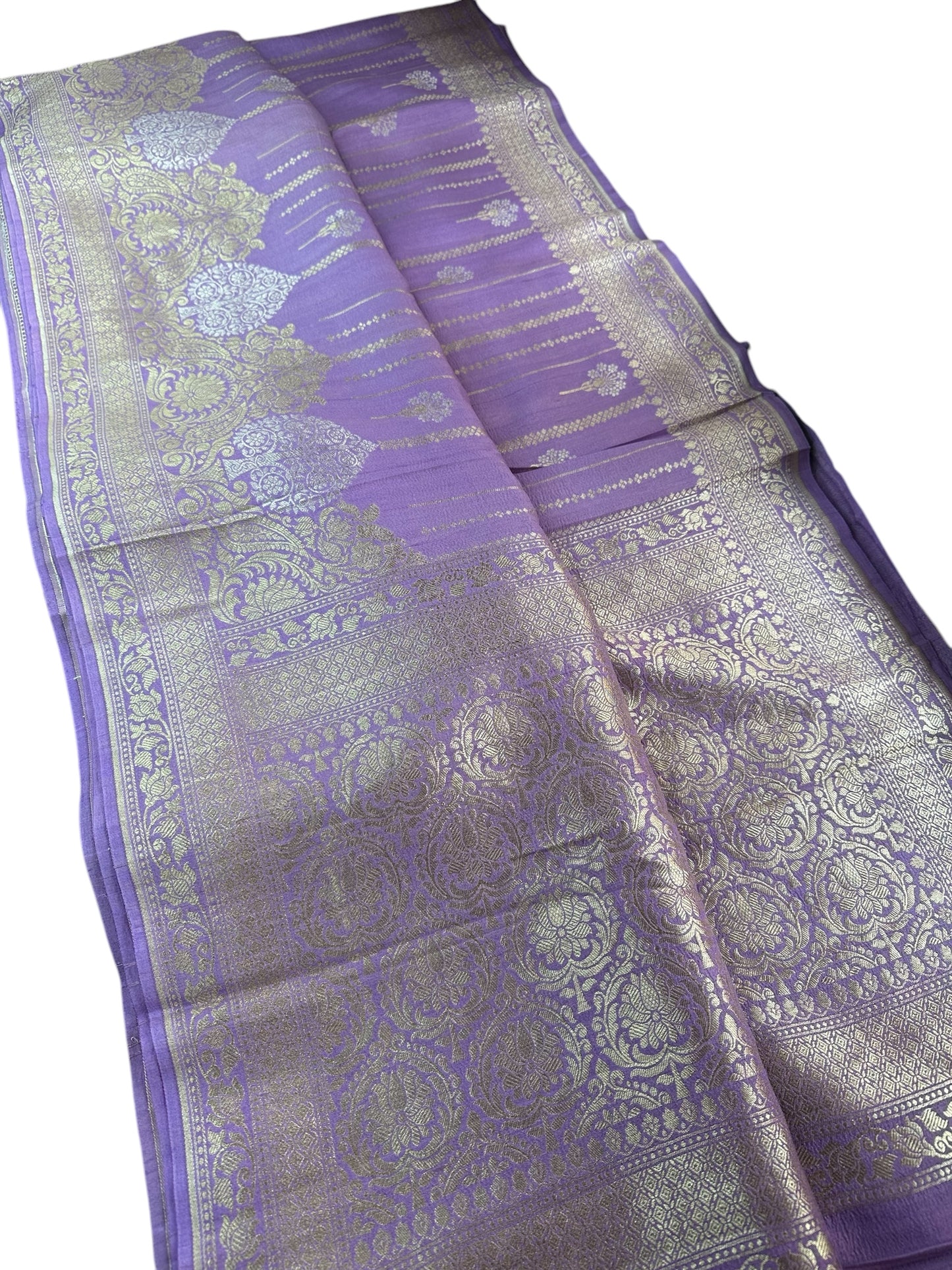 Lavender pure tussar silk saree
