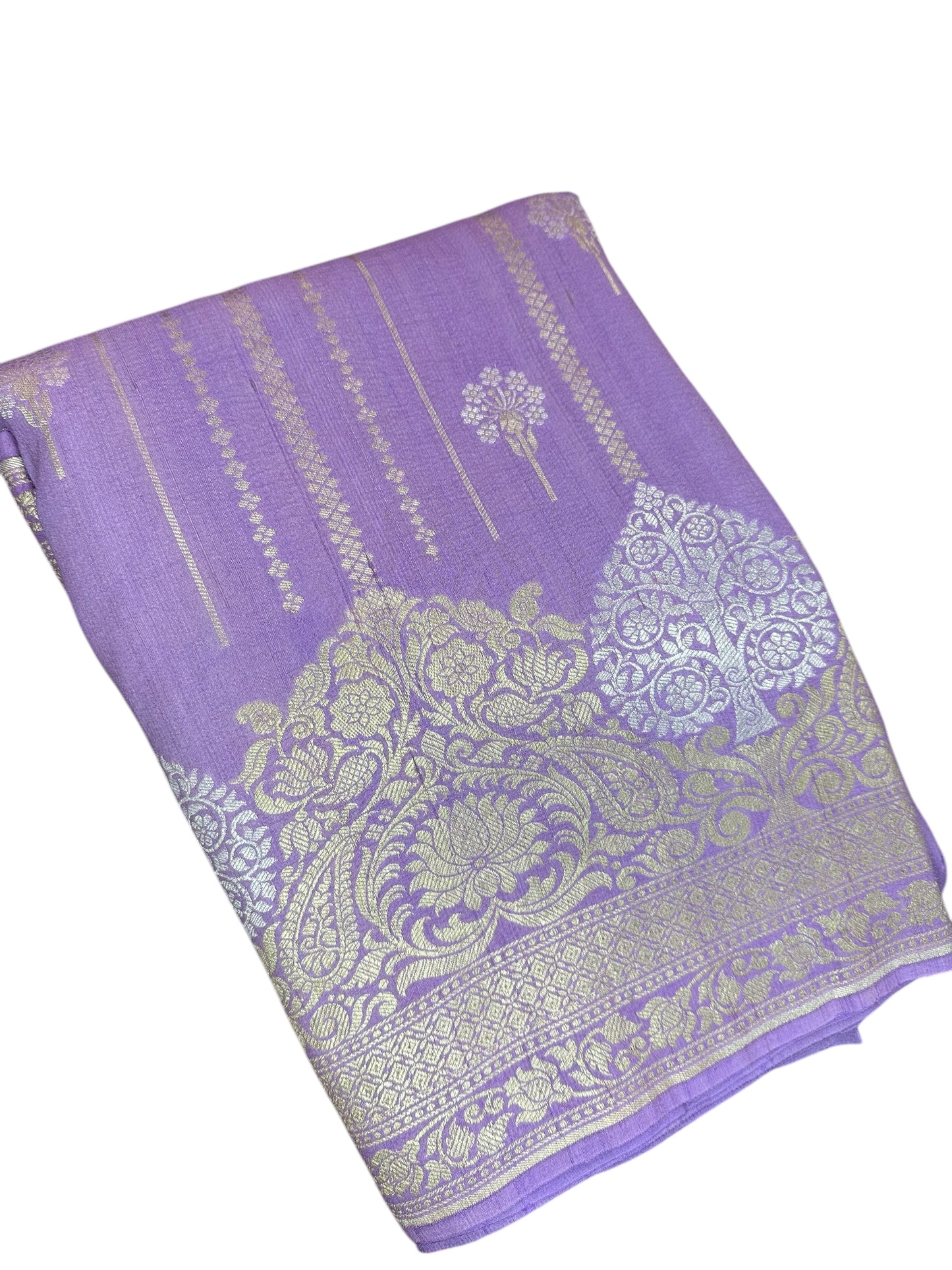Lavender pure tussar silk saree