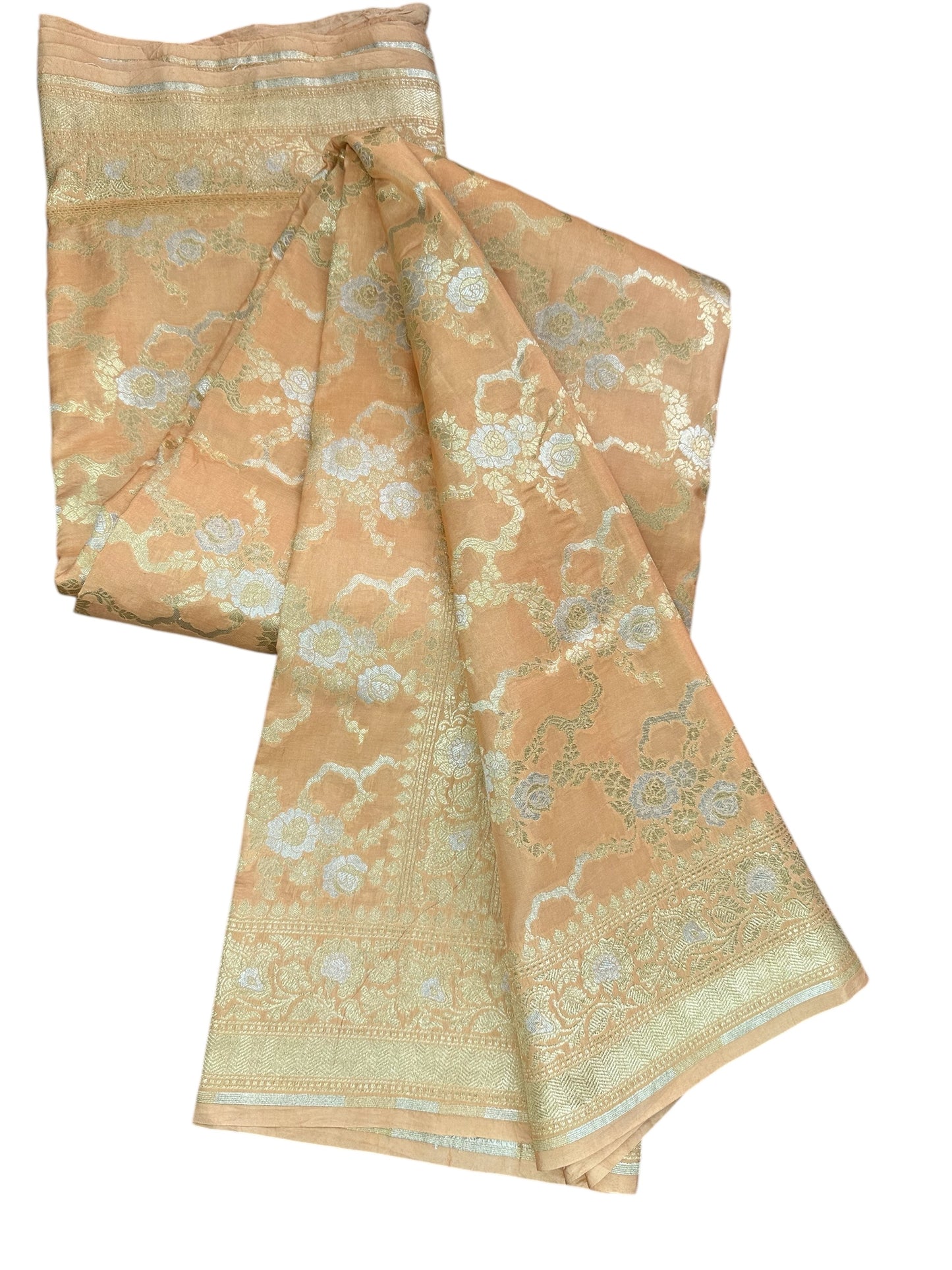 Light orange Katan by Katan pure silk saree