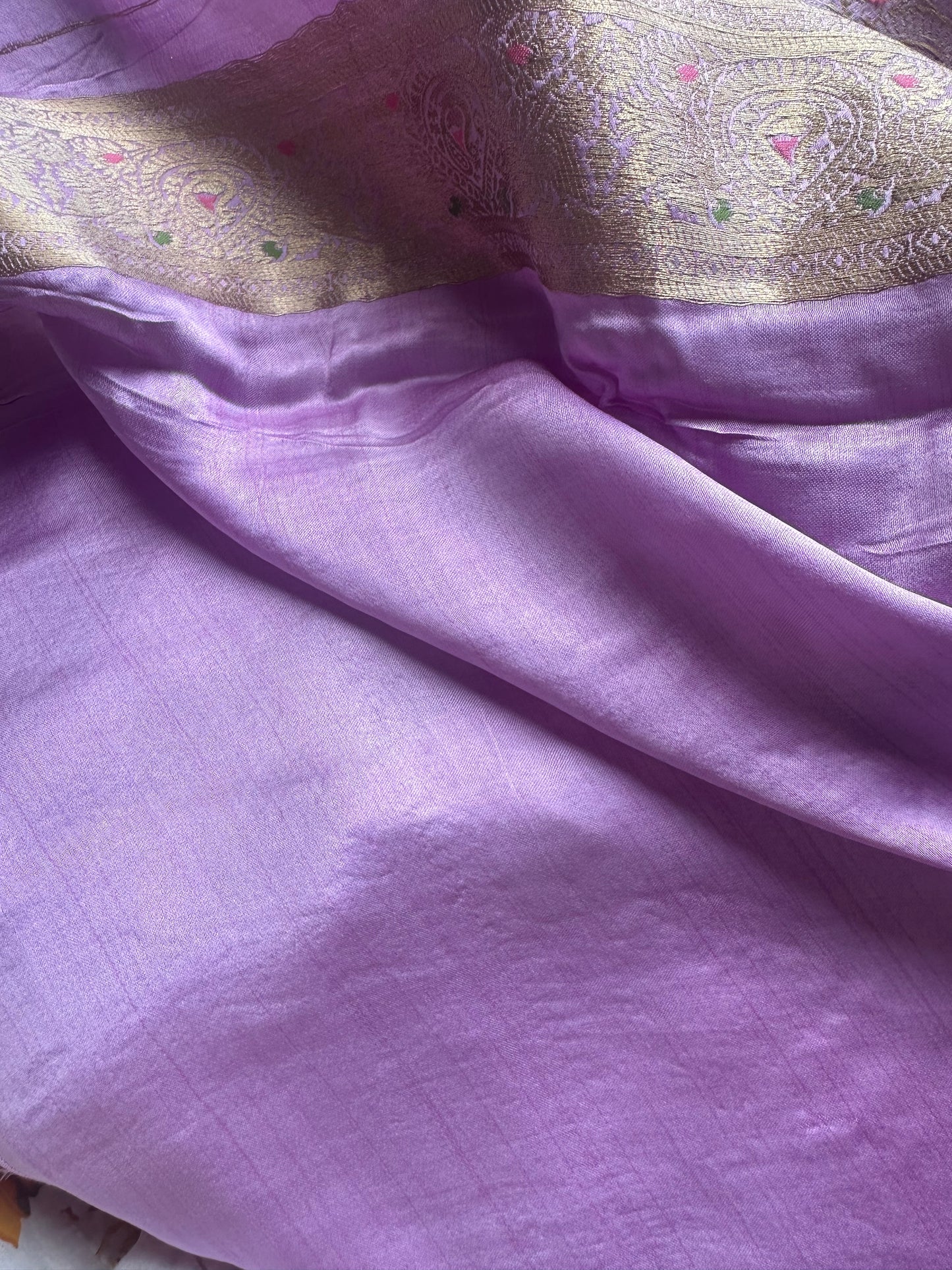 Lavender mashru satin silk saree