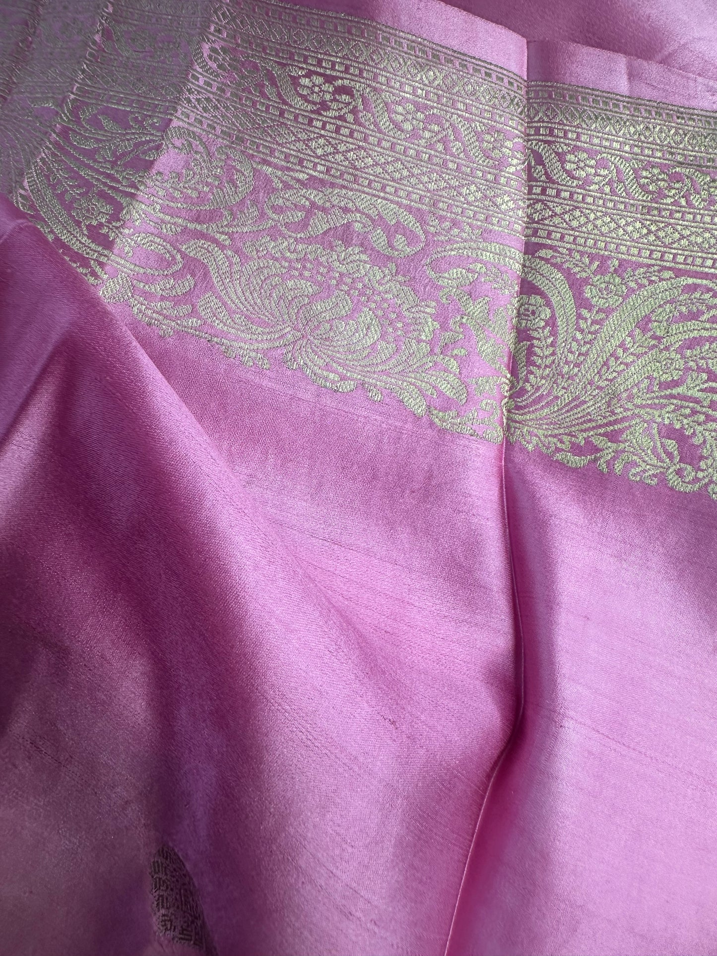 Pink pure mashru silk saree