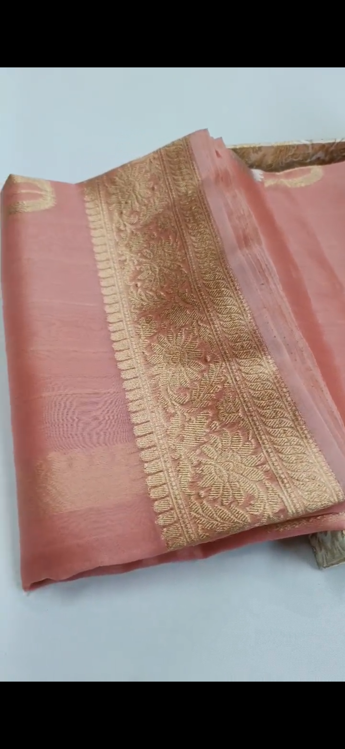 Peach rekha ji Pure organza silk saree