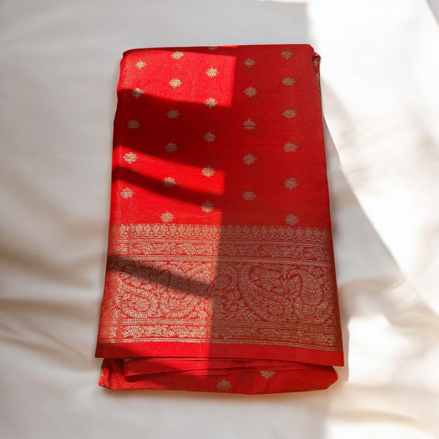 Orange netra crepe saree