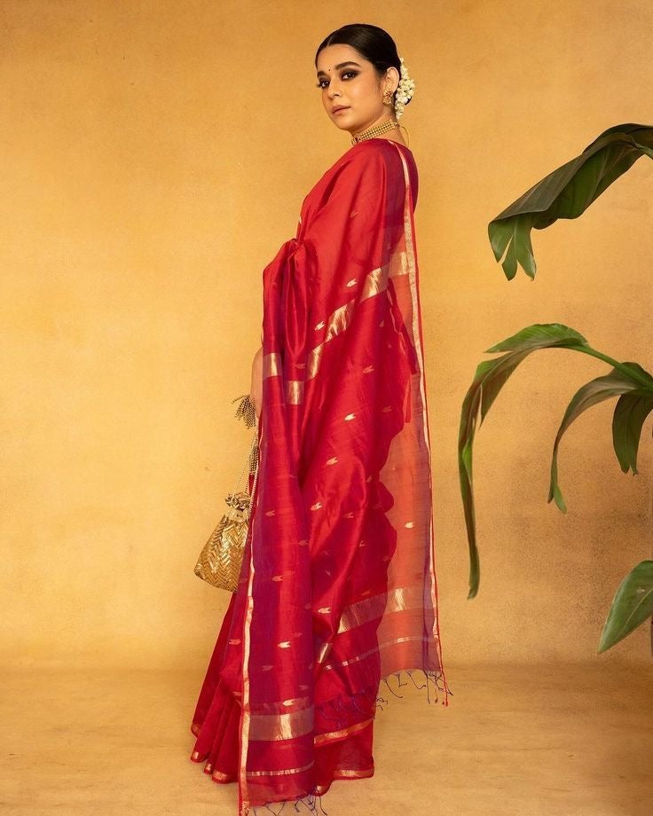 Red Star handloom silk saree