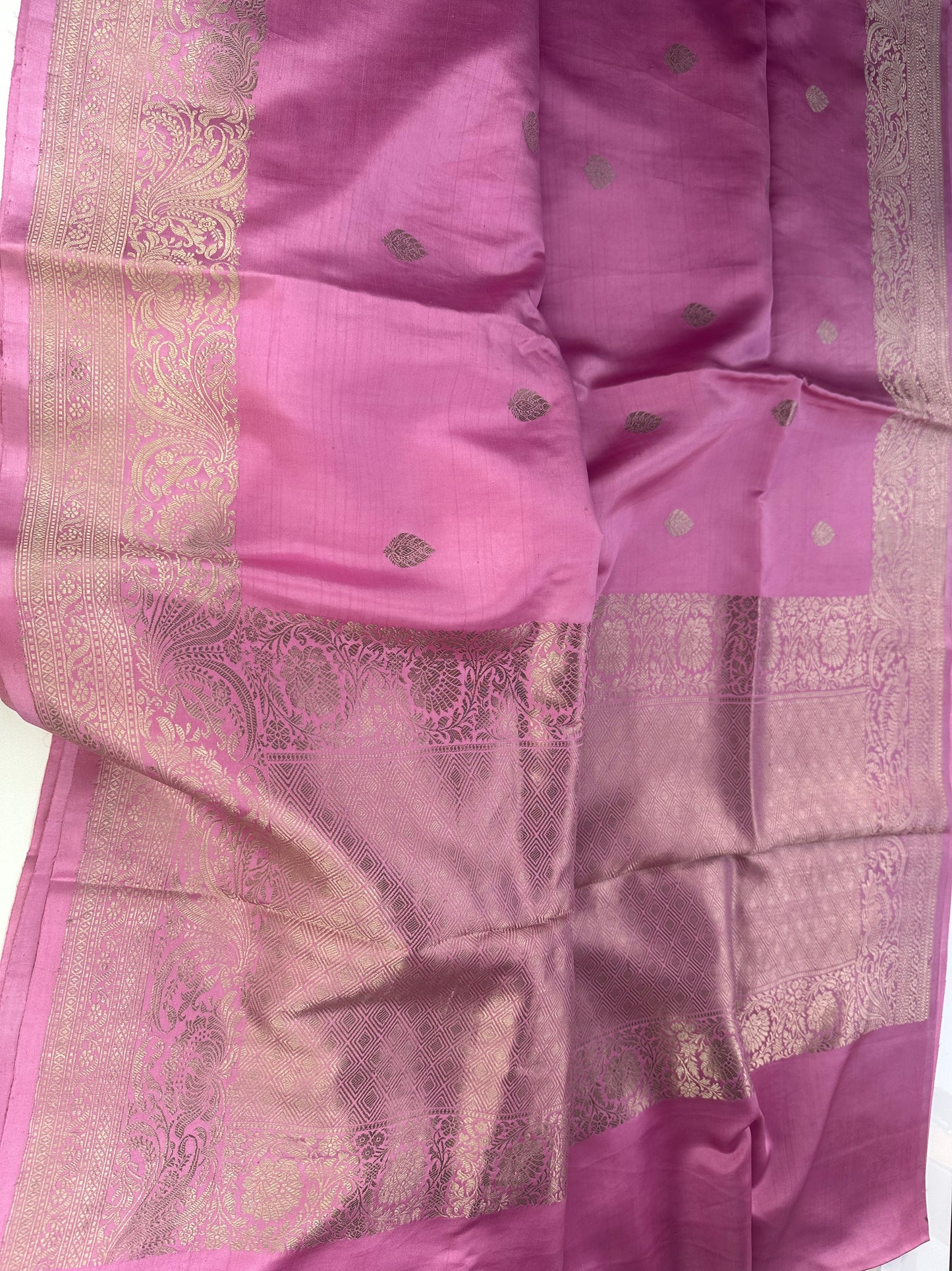 Pink pure mashru silk saree