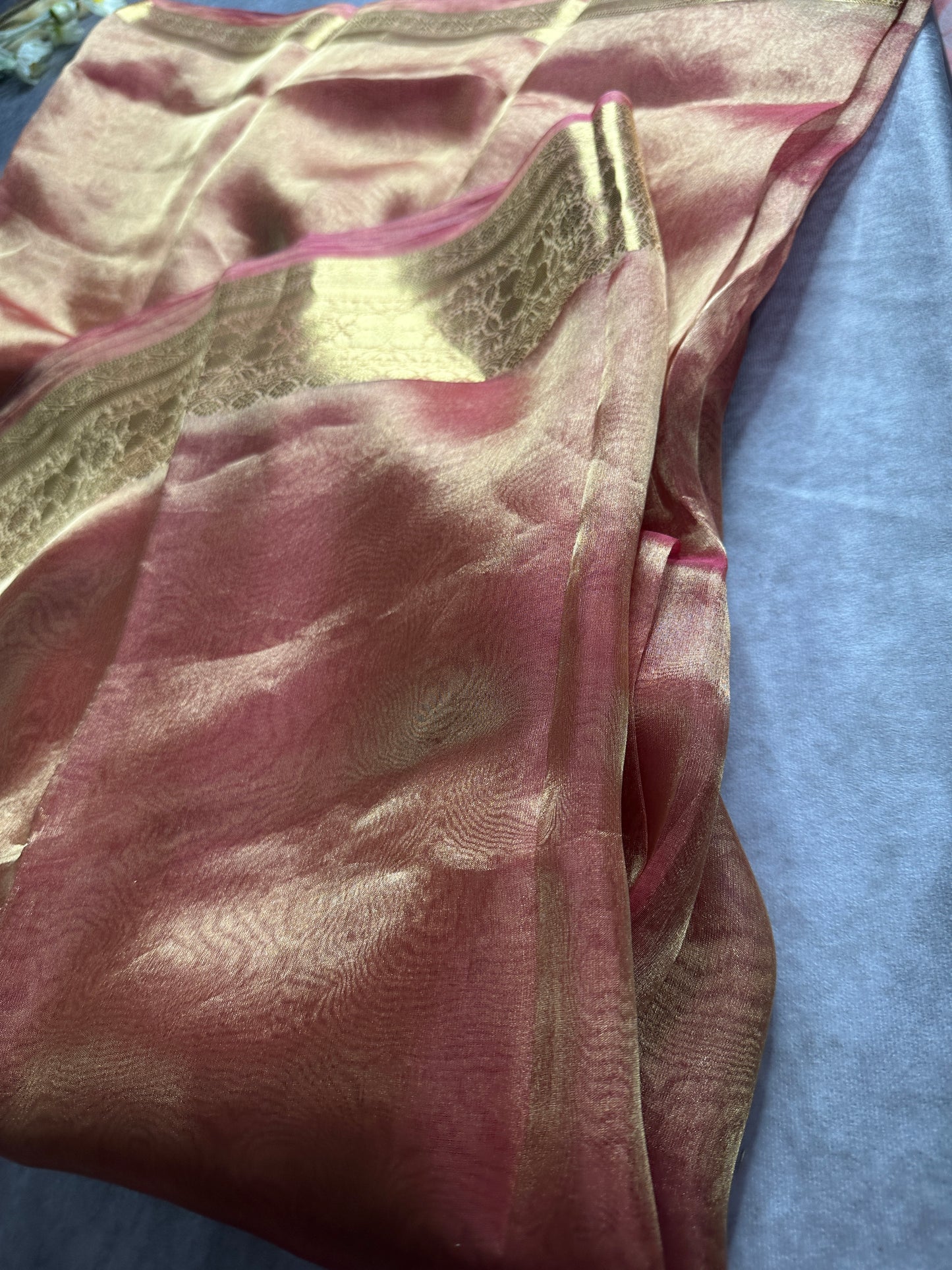jhanvi kapoor Pink pure tissue organza