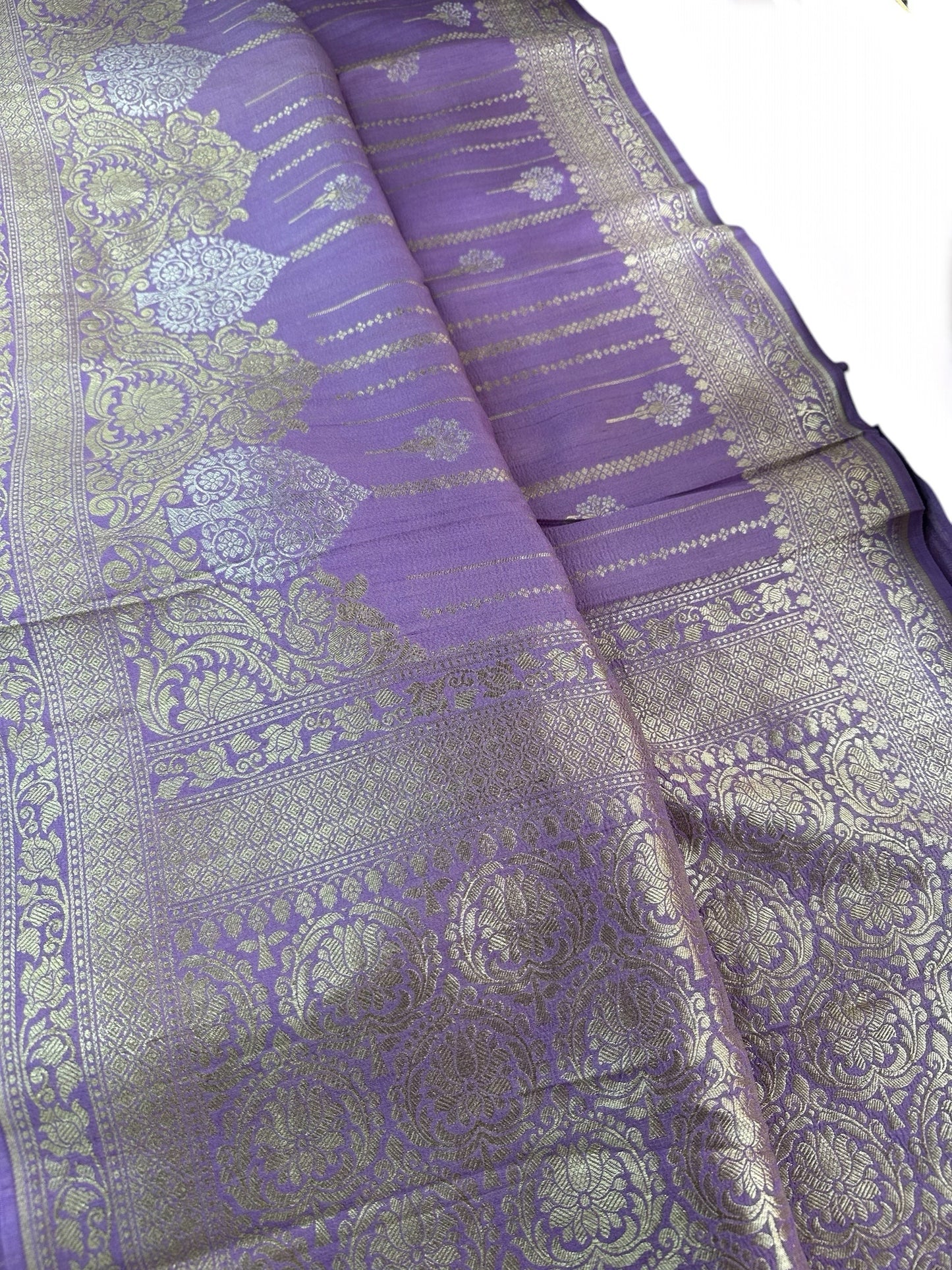 Lavender pure tussar silk saree
