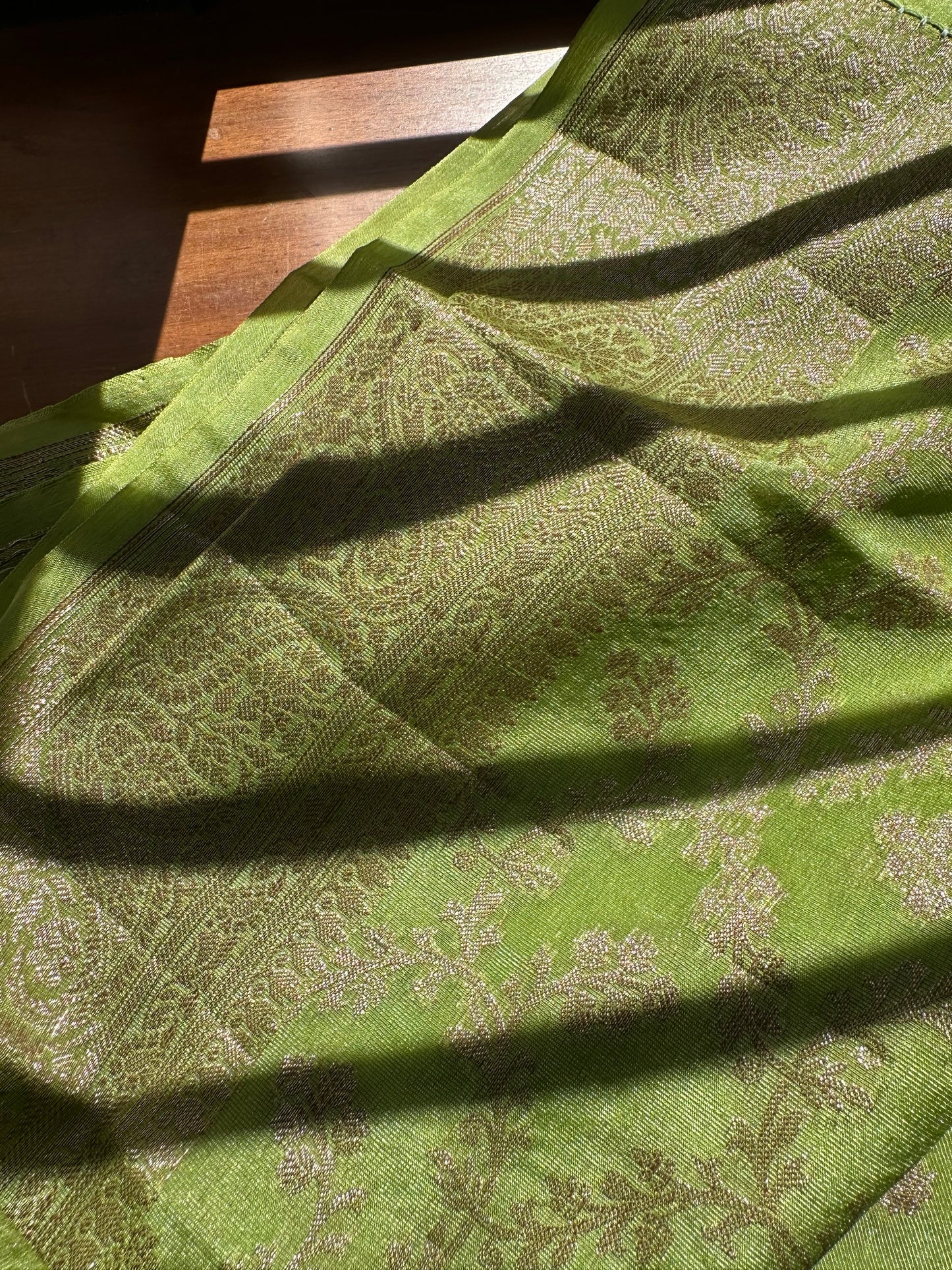 Parrot green netra crepe saree