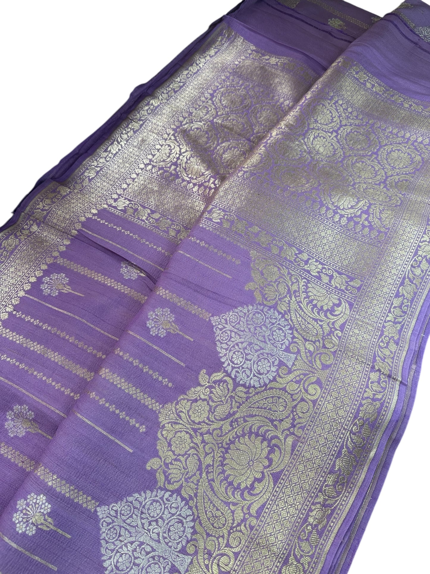 Lavender pure tussar silk saree