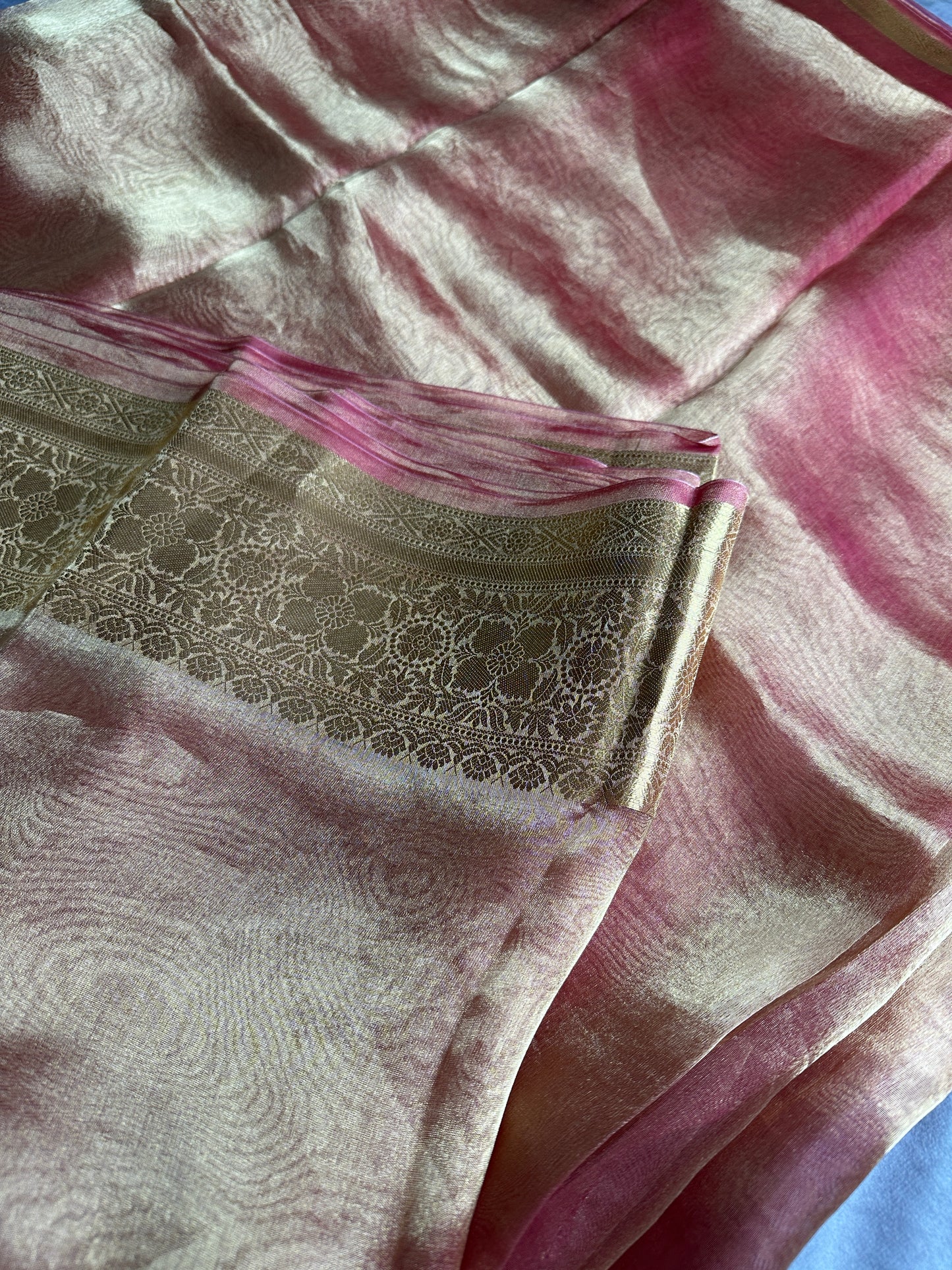 jhanvi kapoor Pink pure tissue organza