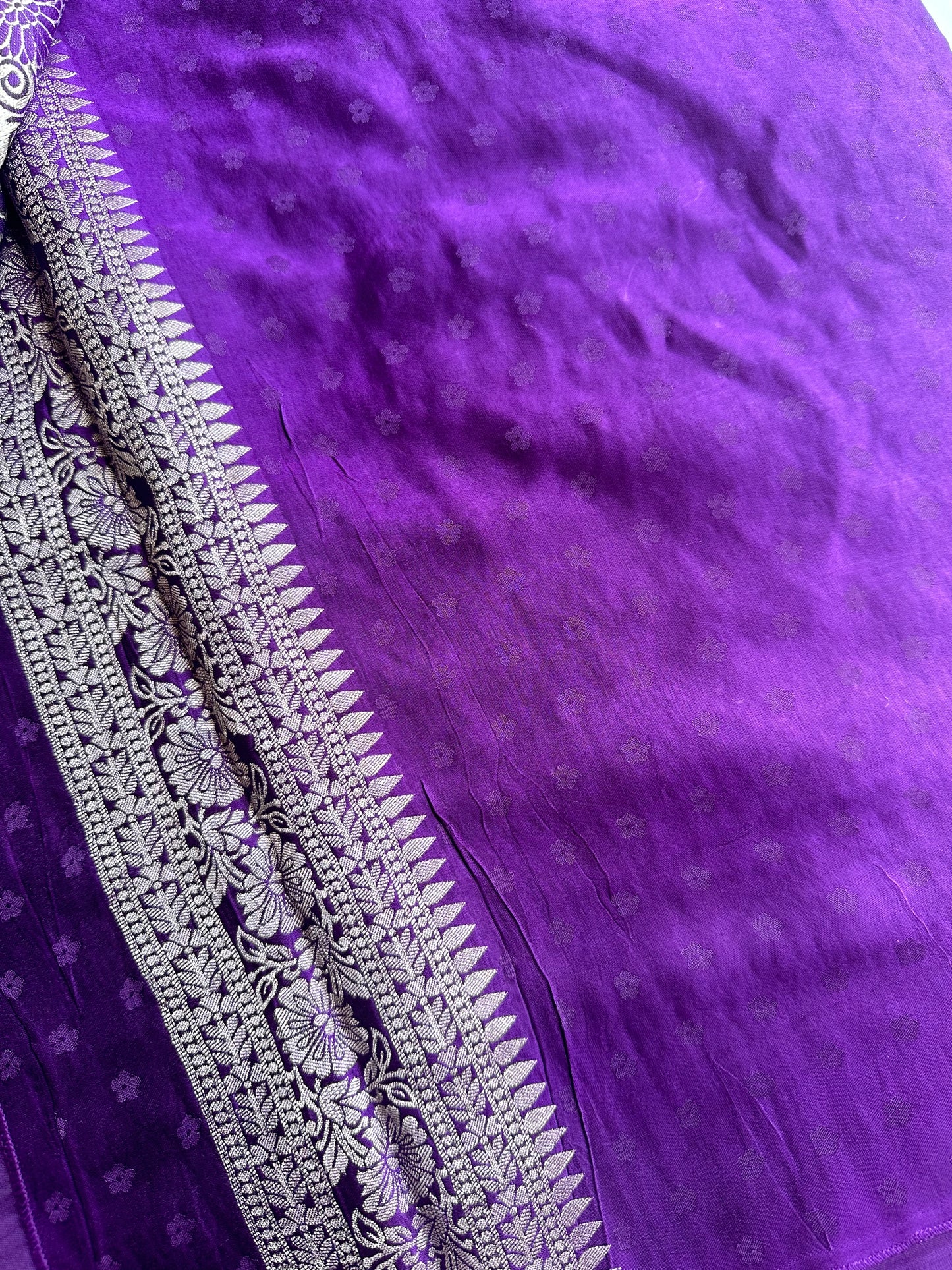 Purple mashru satin silk saree