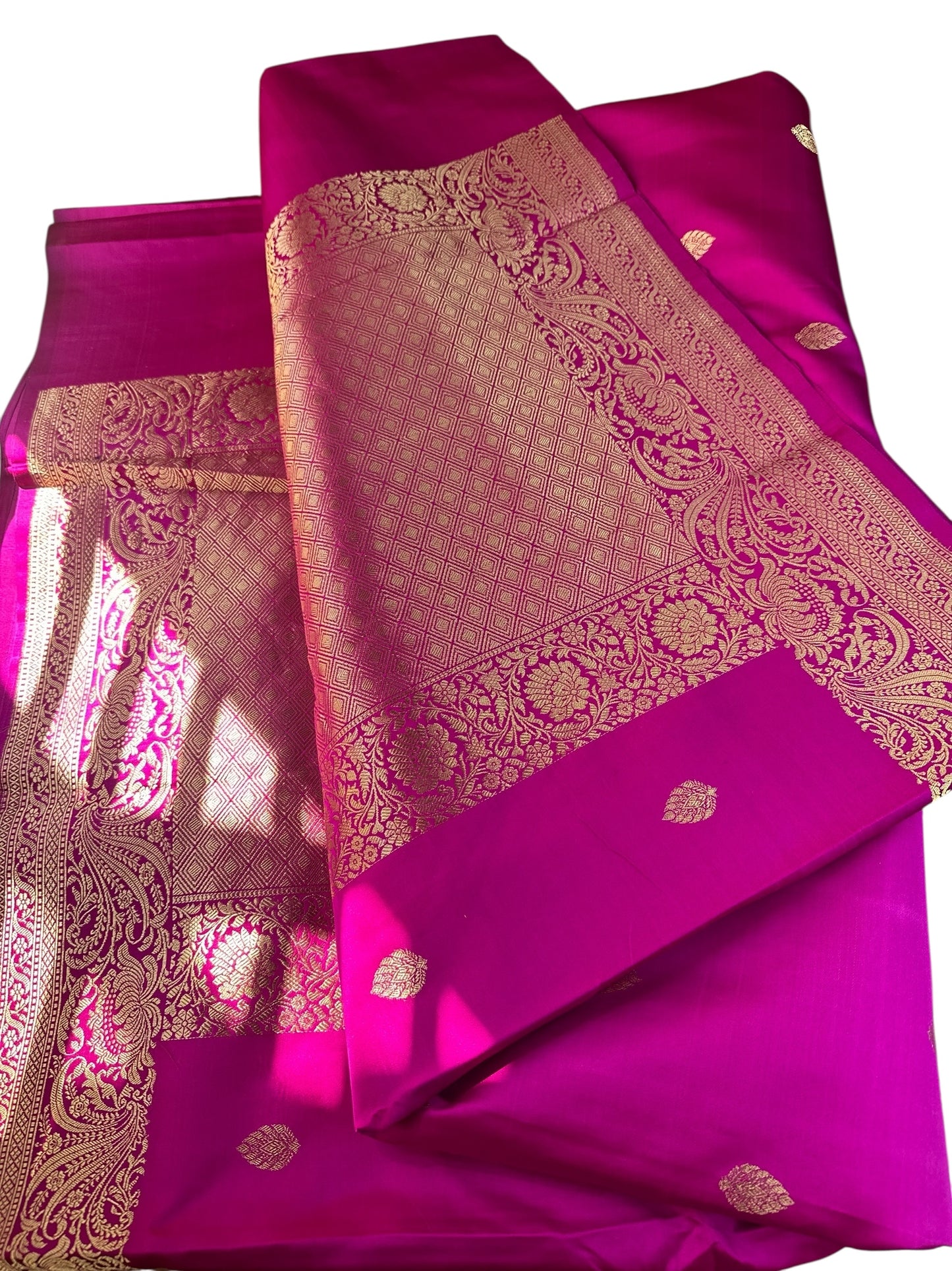 Dark Pink Pure mashru silk saree
