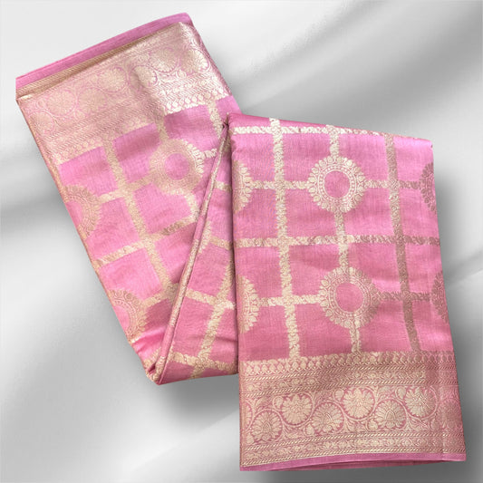 Pink Chanderi cotton silk