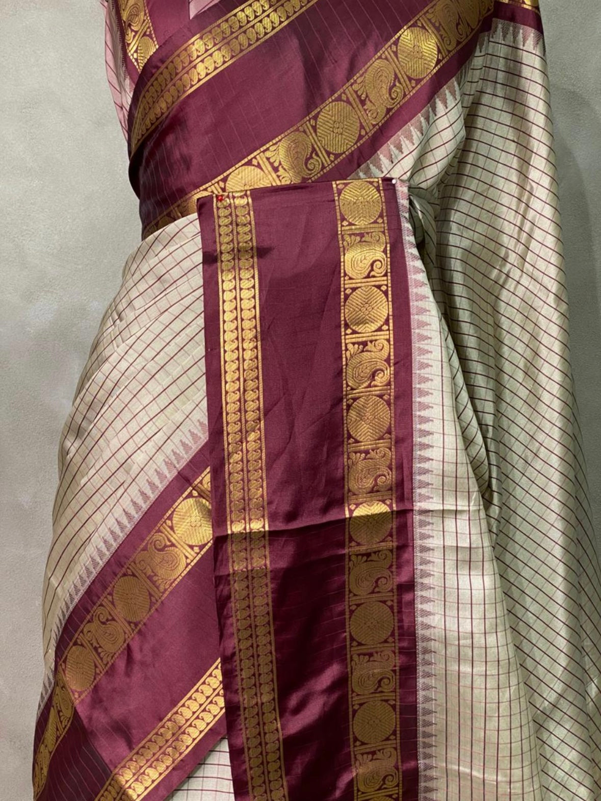 Mocha semi silk saree