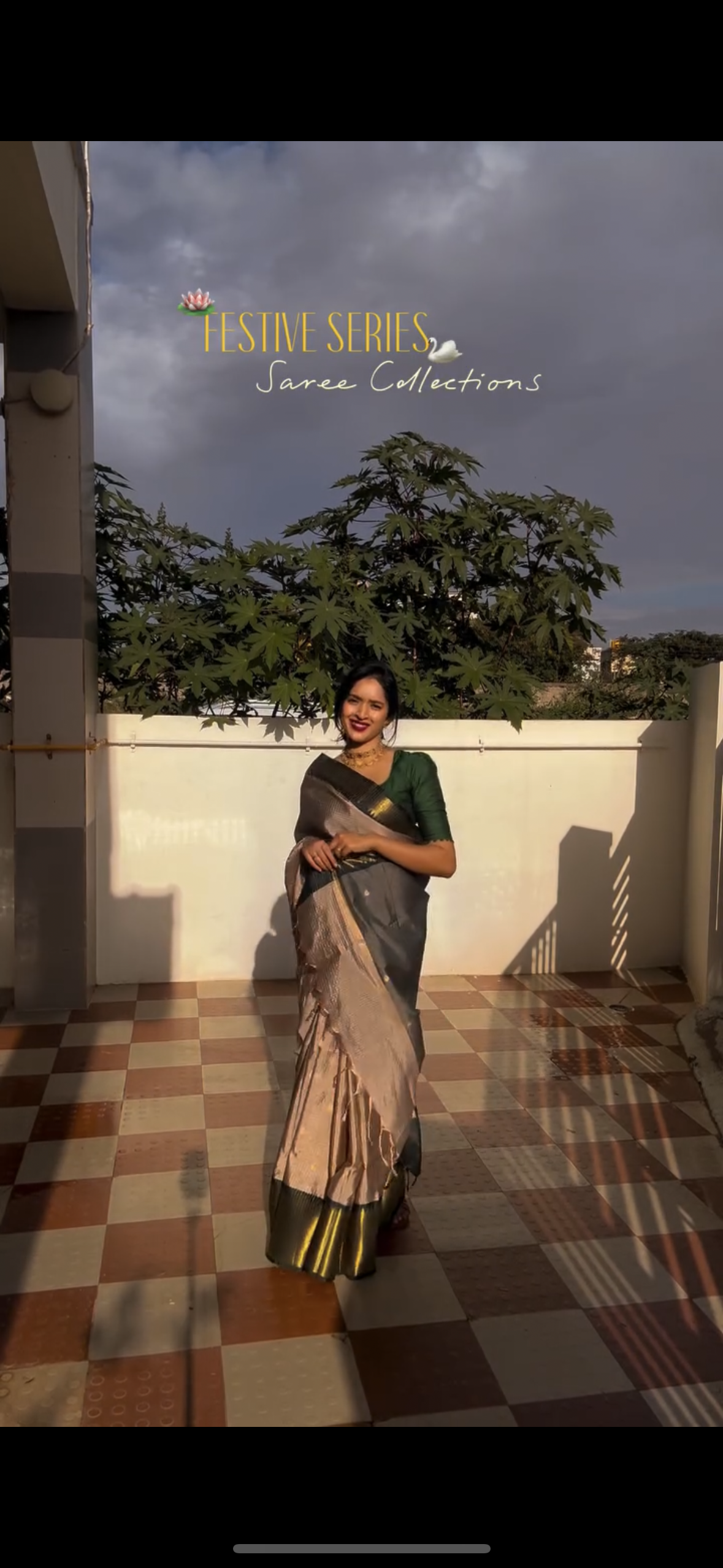 Green semi silk saree