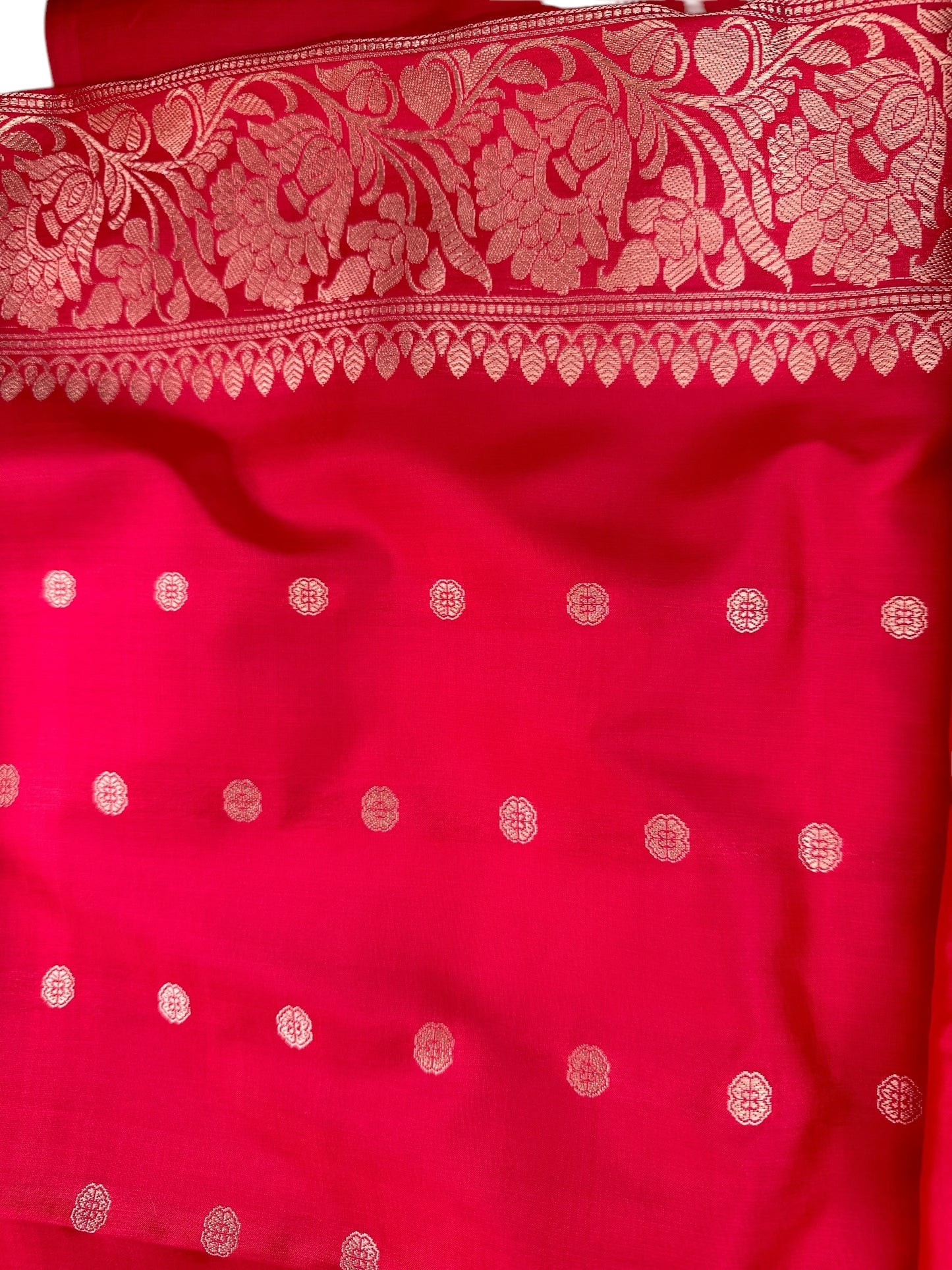 Red pure Banarasi silk saree