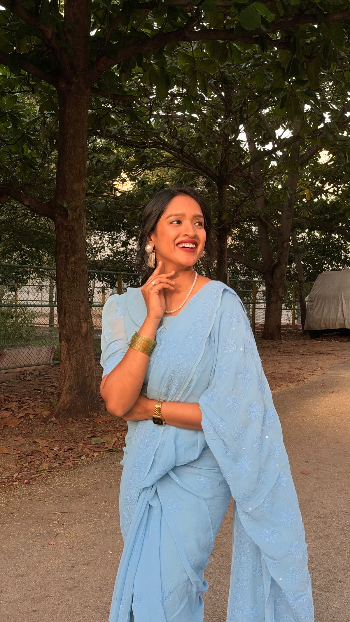 Celeste- baby blue saree- preorder only
