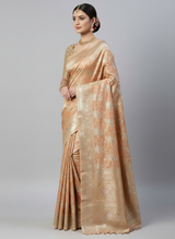 Light orange Katan by Katan pure silk saree
