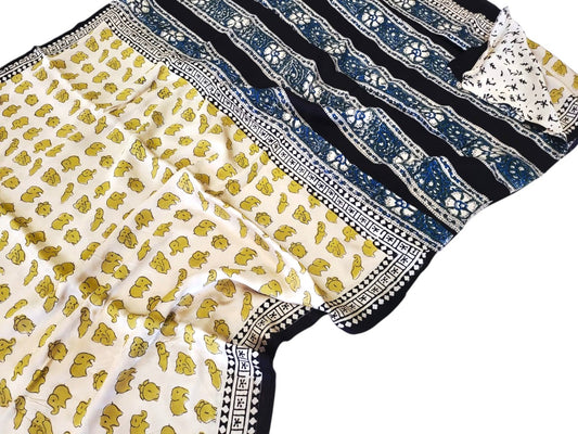 cute elephants pure silk saree