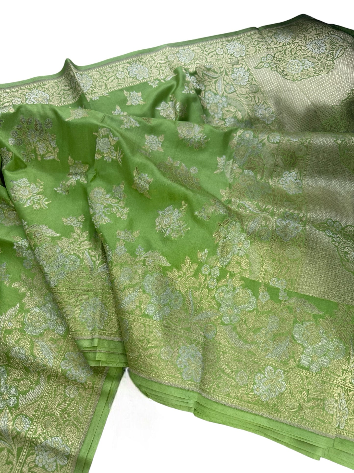 Pista green- Katan by Katan silk saree