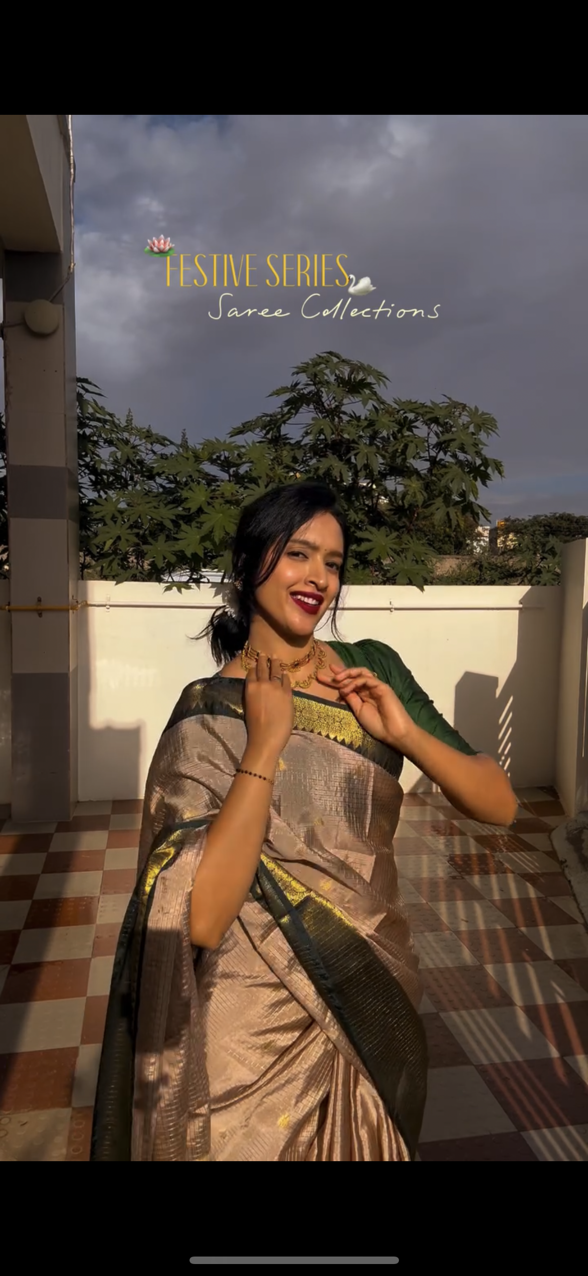 Green semi silk saree