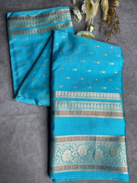 Blue Soft Georgette saree