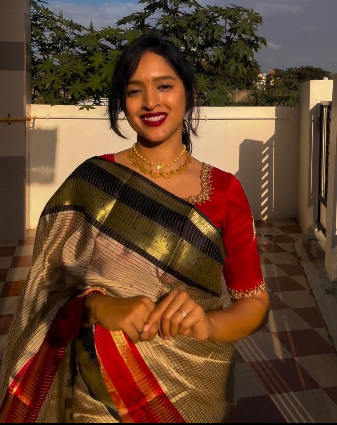 Grey with contrast border semi silk saree